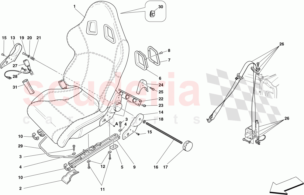 RACING SEAT- OPTIONAL -Sparco- of Ferrari Ferrari 430 Spider