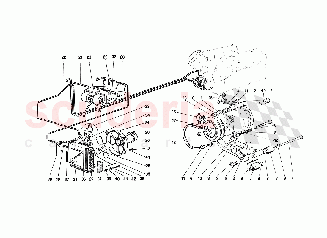 Air Conditioning Compressor and Controls of Ferrari Ferrari 288 GTO