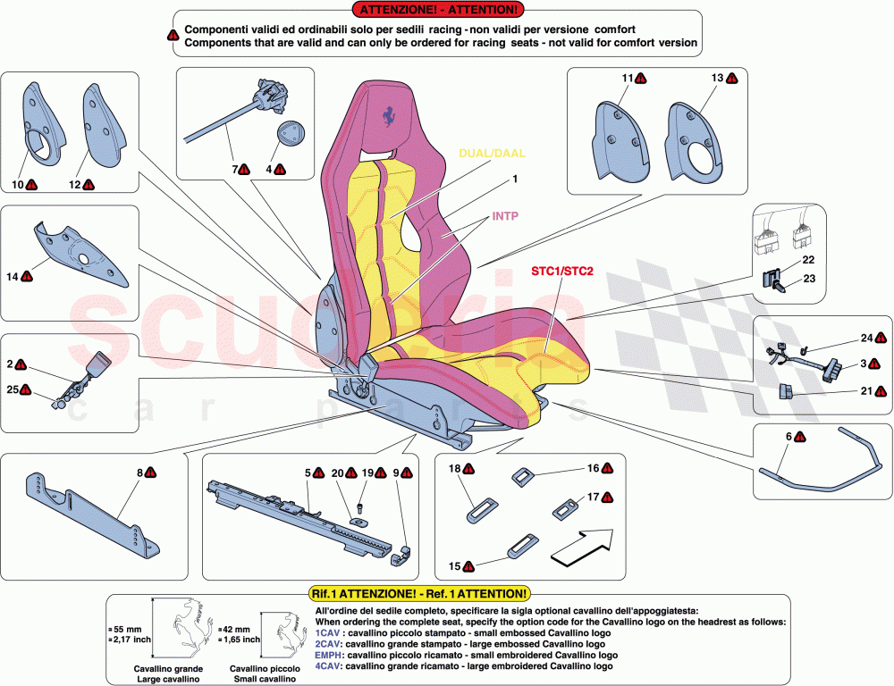RACING SEAT of Ferrari Ferrari 458 Spider