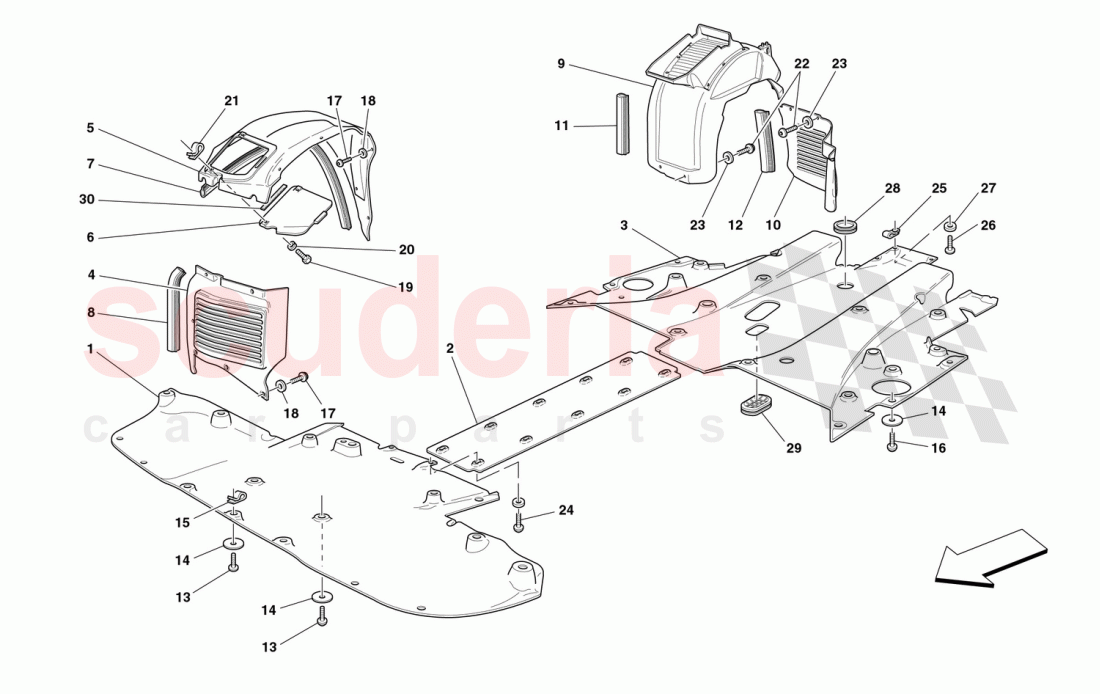 FLAT FLOOR PAN AND WHEELHOUSE of Ferrari Ferrari 360 Spider