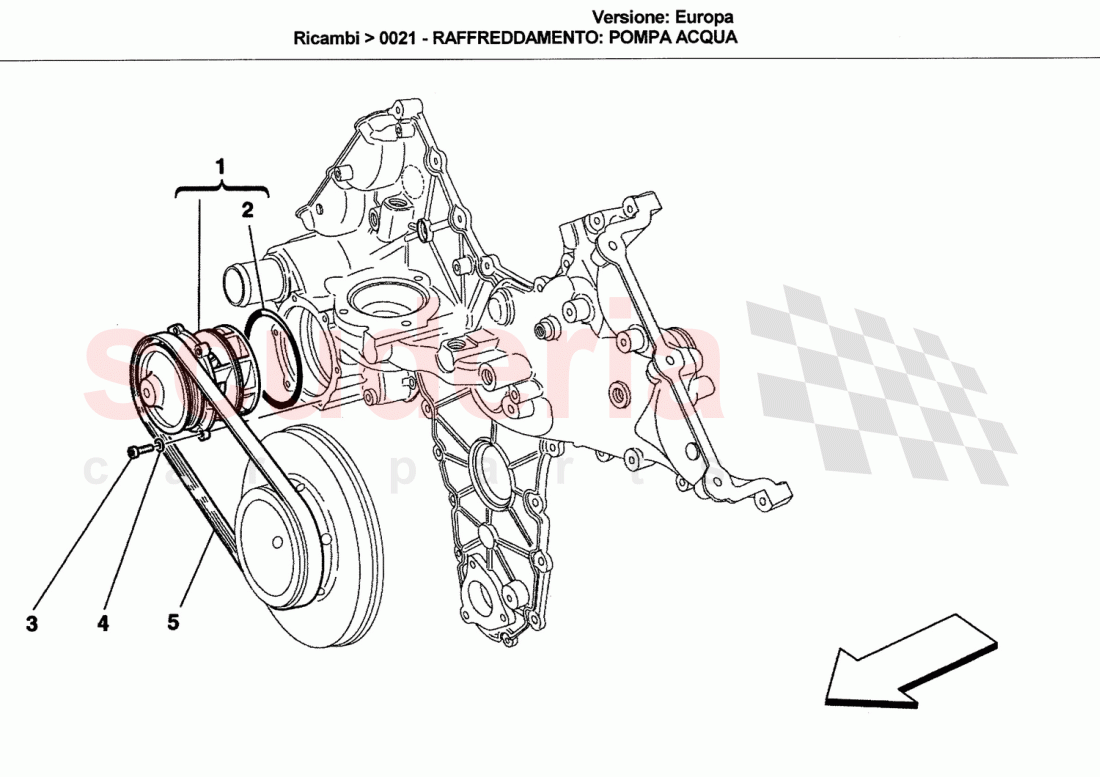 COOLING SYSTEM: WATER FUMP of Ferrari Ferrari California (2008-2011)
