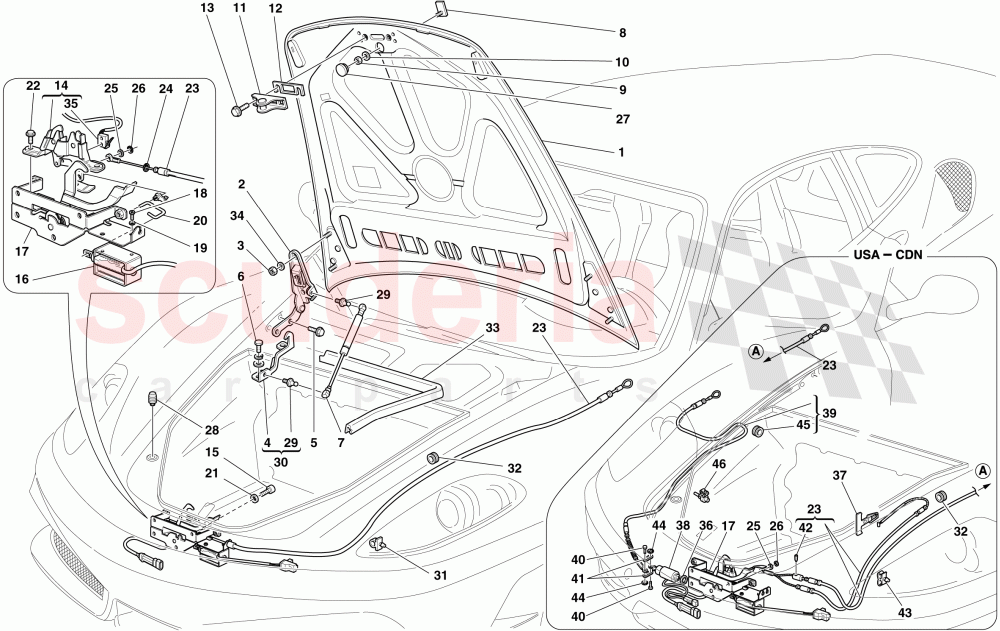 FRONT LID AND OPENING MECHANISM of Ferrari Ferrari 430 Scuderia