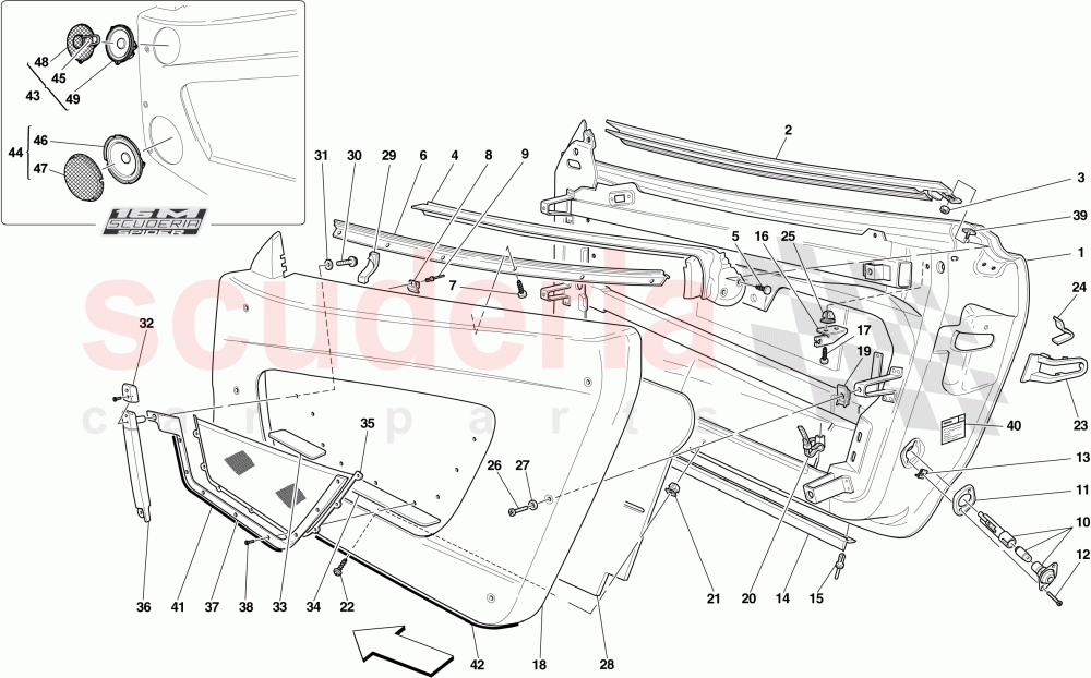 DOORS - SUBSTRUCTURE AND TRIM of Ferrari Ferrari 430 Scuderia Spider 16M