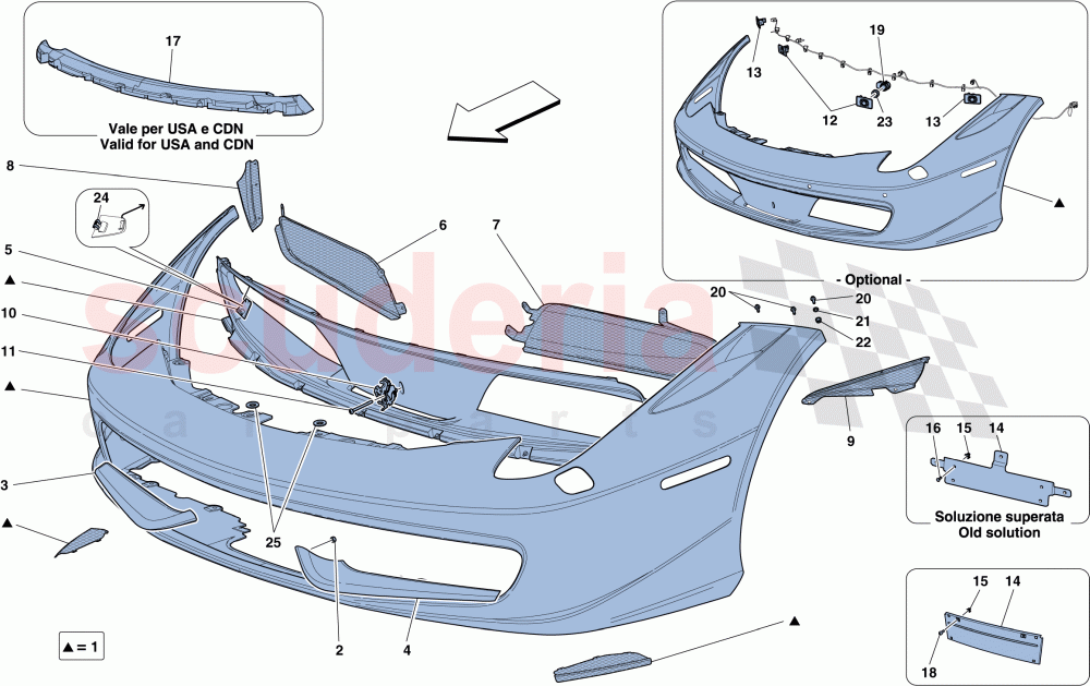 FRONT BUMPER parts for Ferrari 458 Italia