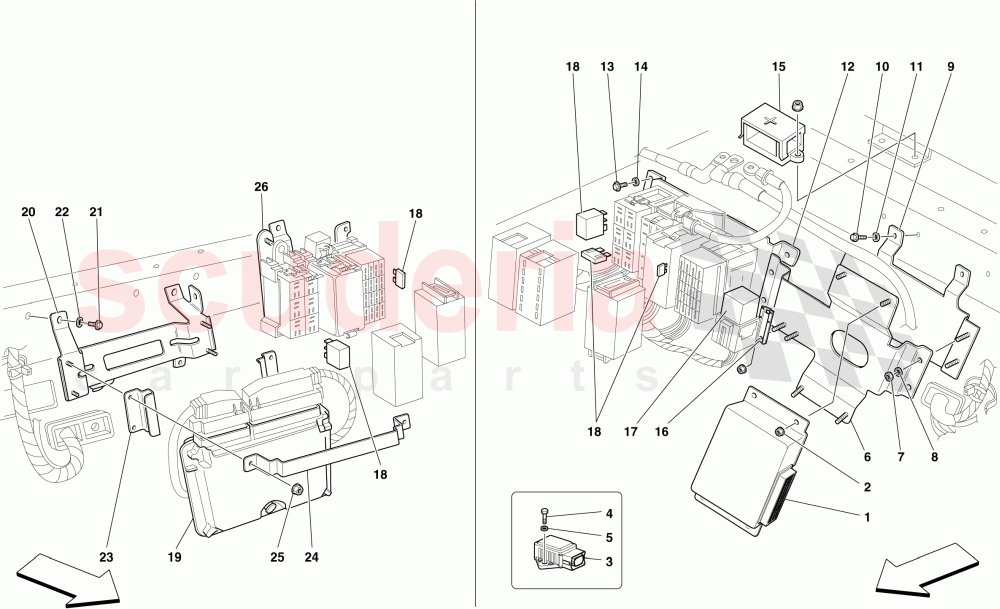 REAR PASSENGER COMPARTMENT ECUs of Ferrari Ferrari 430 Scuderia