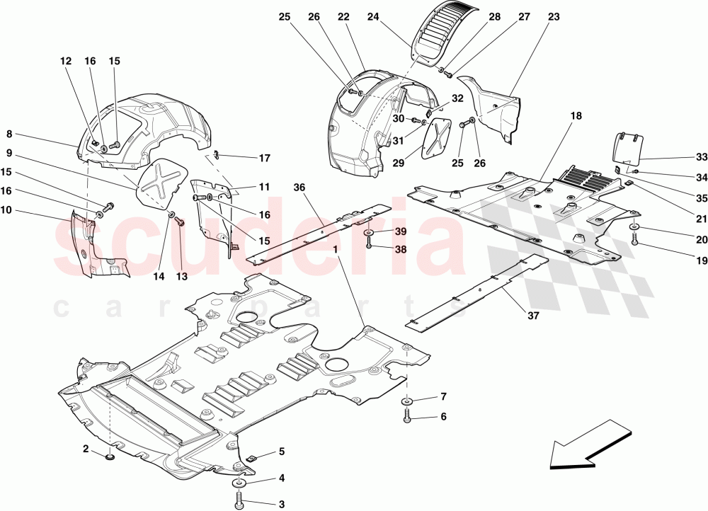 FLAT UNDERTRAY AND WHEELHOUSES of Ferrari Ferrari 599 SA Aperta