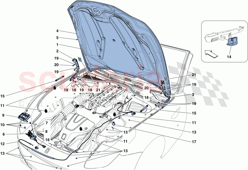 FRONT LID AND OPENING MECHANISM of Ferrari Ferrari GTC4Lusso
