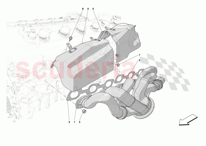 EXHAUST MANIFOLD of Ferrari Ferrari 12Cilindri