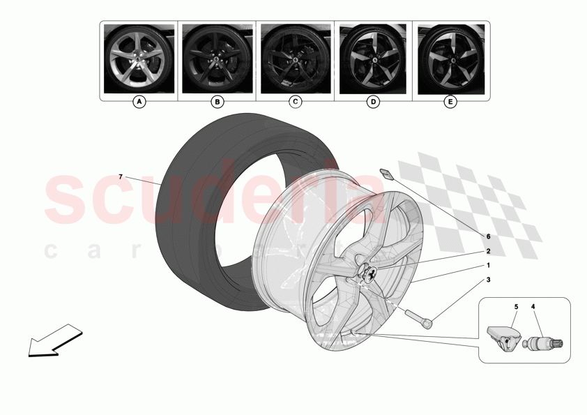 COMPLETE WHEELS of Ferrari Ferrari 12Cilindri Spider