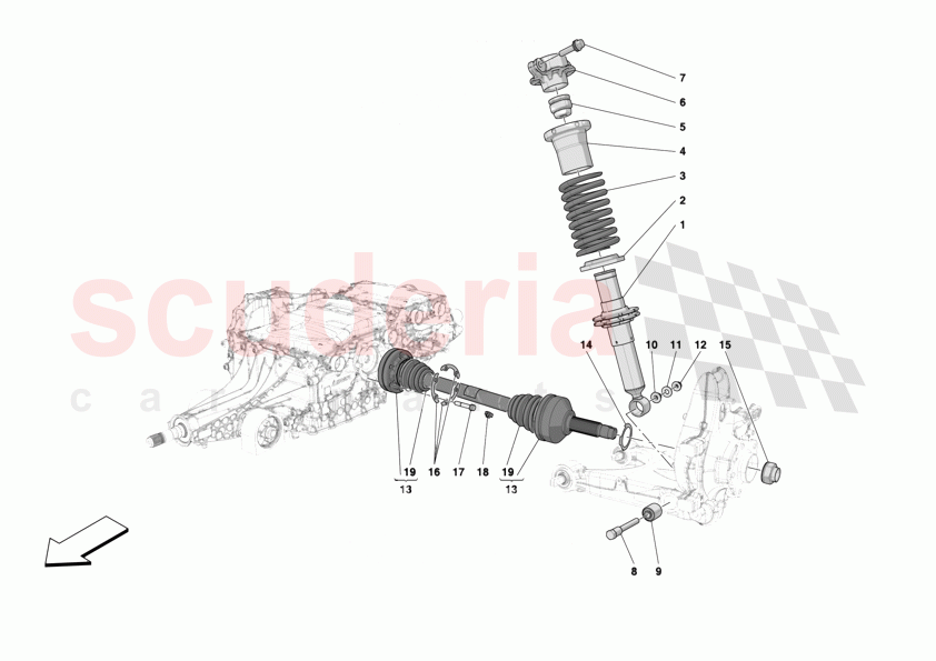 REAR SUSPENSION - SHOCK ABSORBERS of Ferrari Ferrari 12Cilindri Spider