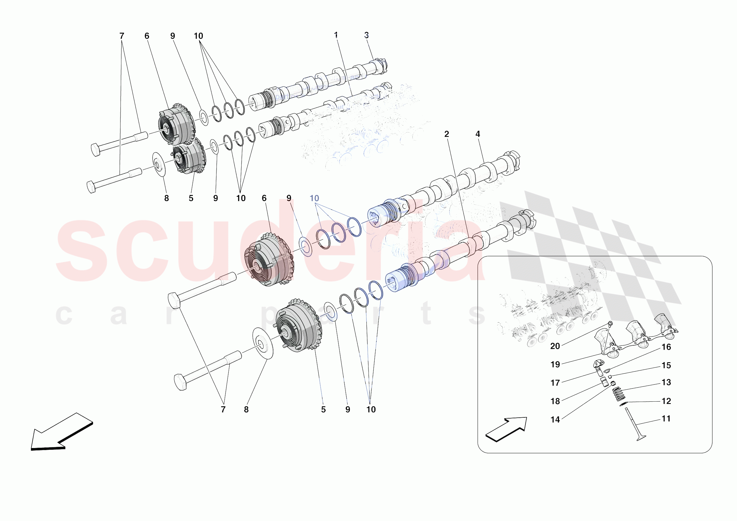 CYLINDER HEADS - TIMING of Ferrari Ferrari 296 GTB Europe