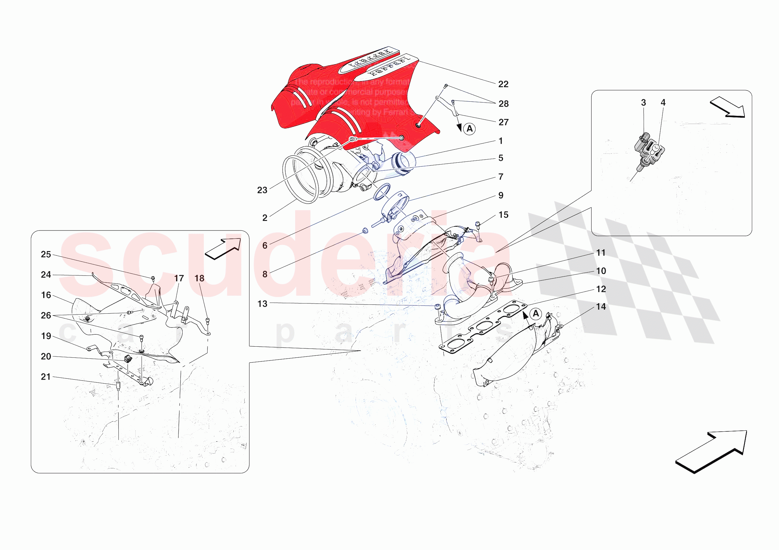 FORCED INDUCTION SYSTEM TURBOCHARGERS AND MOUNTS of Ferrari Ferrari 296 GTB Europe