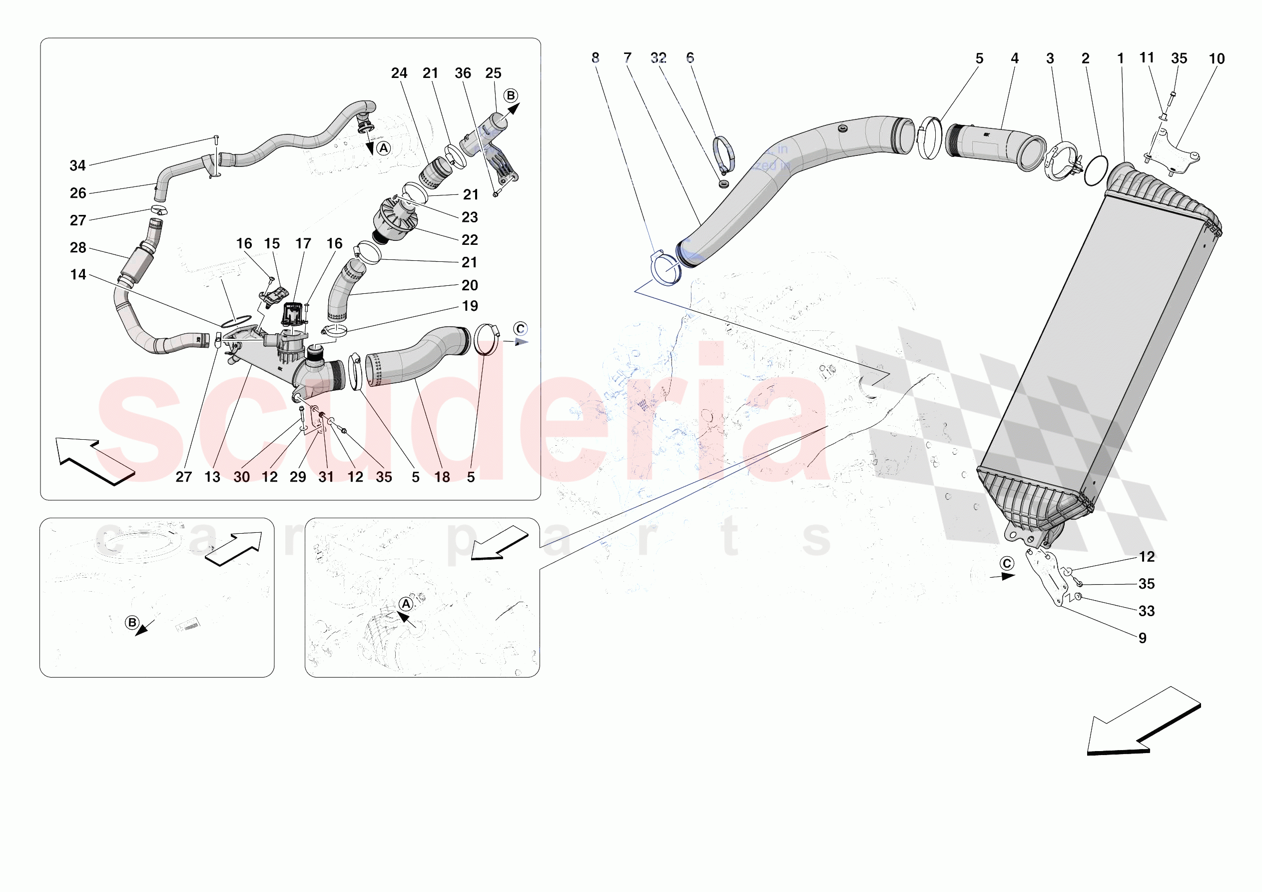 INTERCOOLER of Ferrari Ferrari 296 GTB Europe
