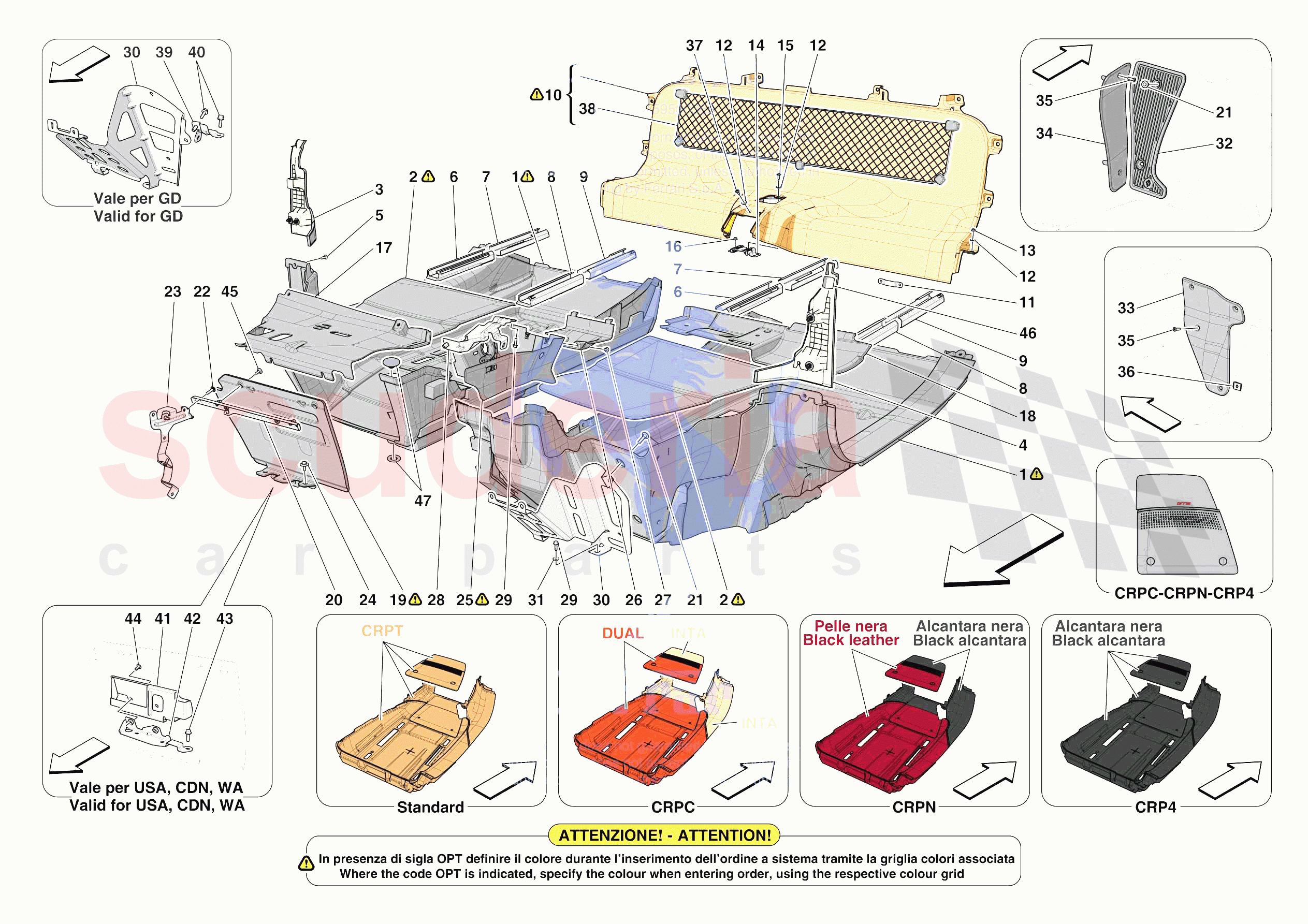 PASSENGER COMPARTMENT MATS of Ferrari Ferrari 296 GTB Europe