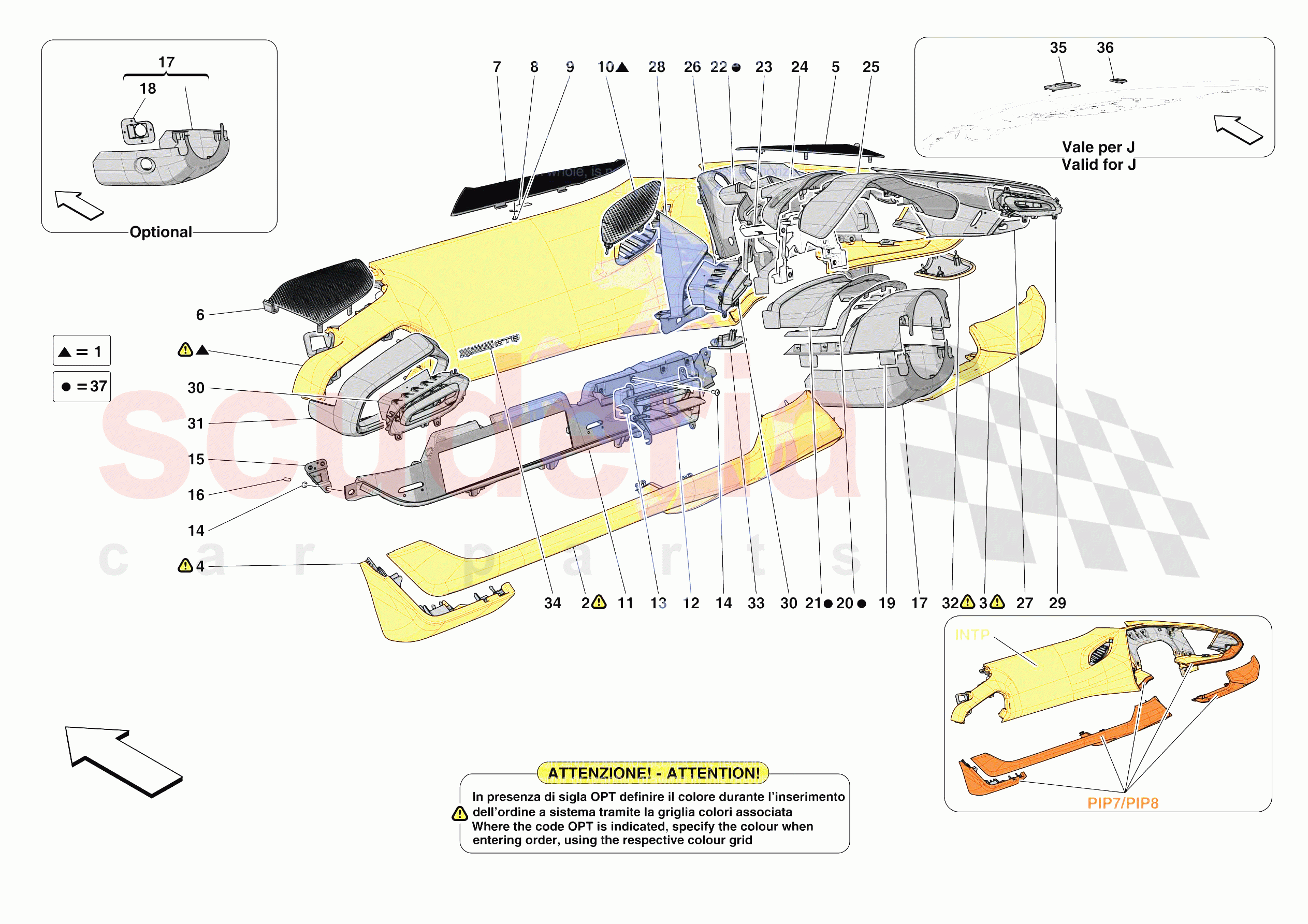 DASHBOARD - TRIM -APPLICABLE FOR RHD- of Ferrari Ferrari 296 GTB Europe
