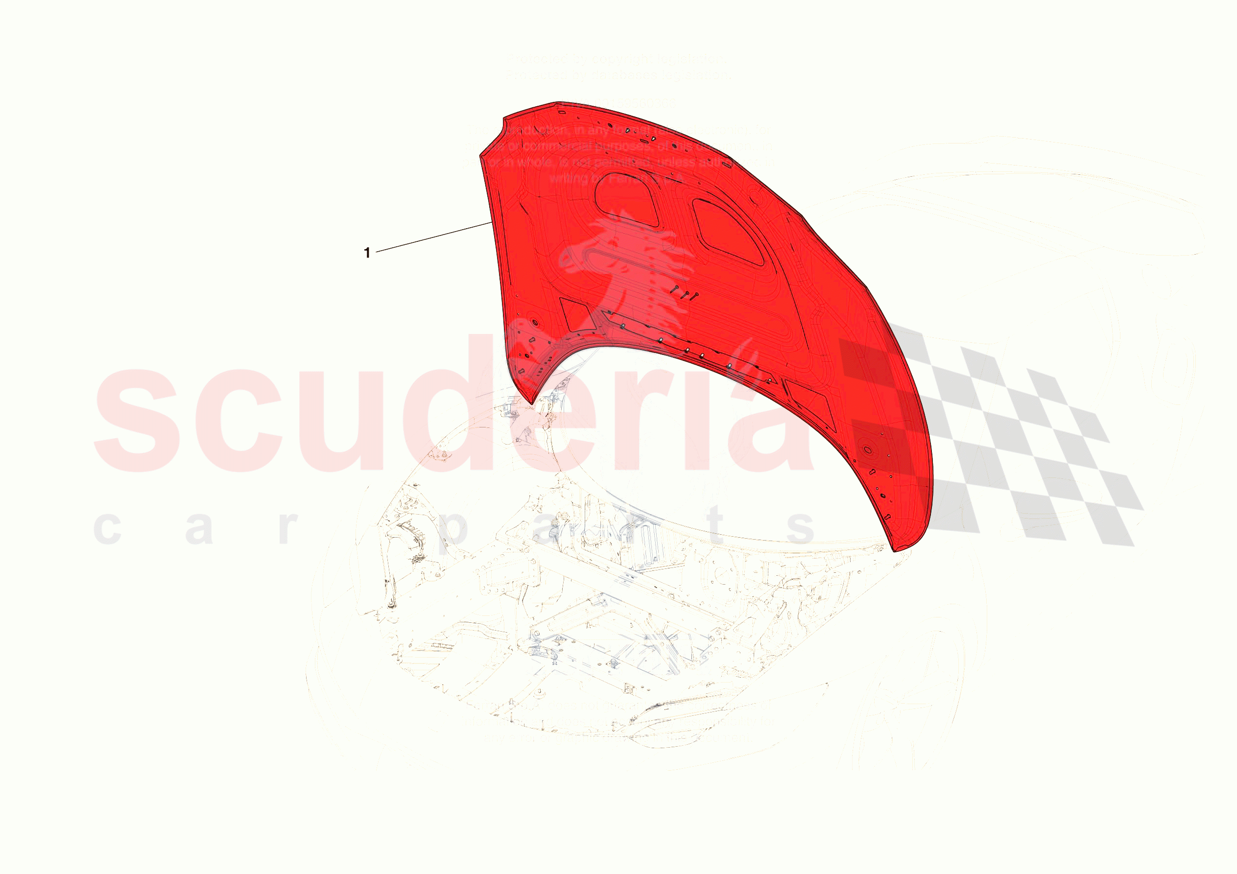 FRONT LID SUBSTRUCTURE of Ferrari Ferrari 296 GTB Europe RH