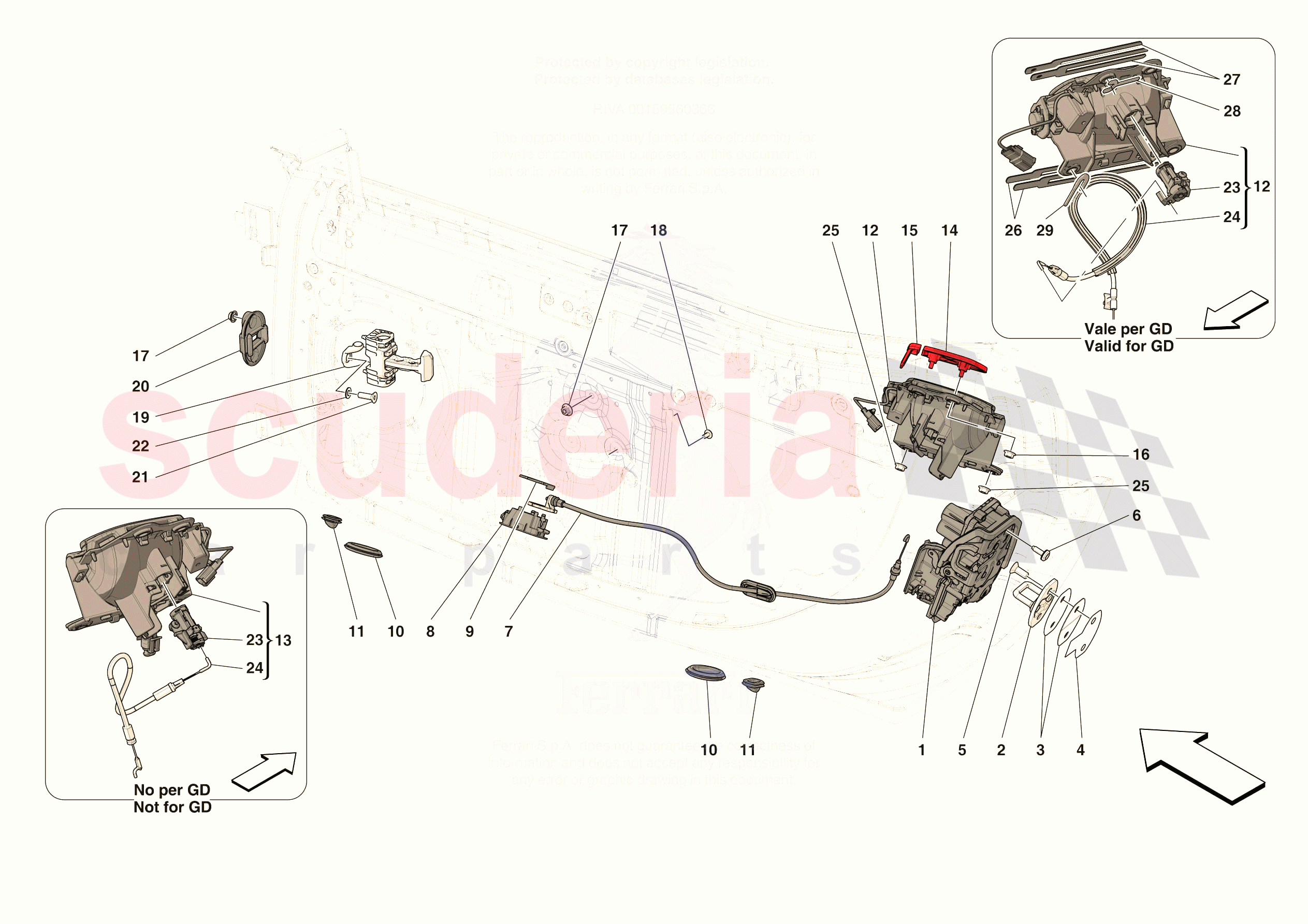 DOORS - OPENING MECHANISMS AND HINGES of Ferrari Ferrari 296 GTB Europe RH