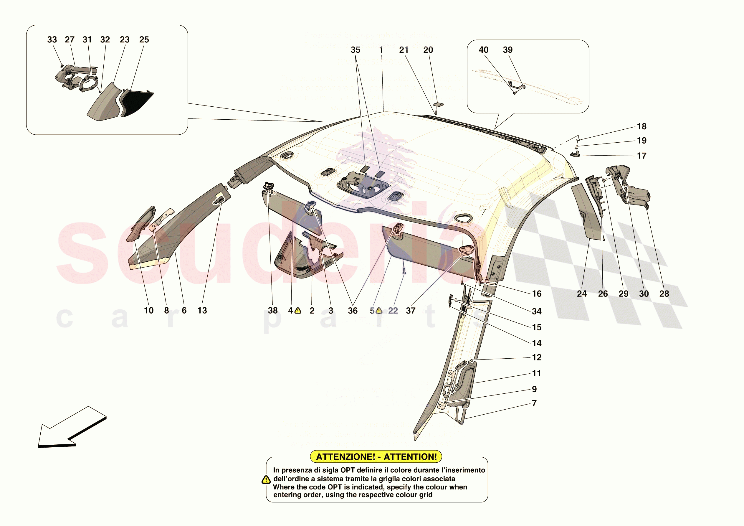INNER TRIM (ABOVE BELTLINE) of Ferrari Ferrari 296 GTB Europe RH