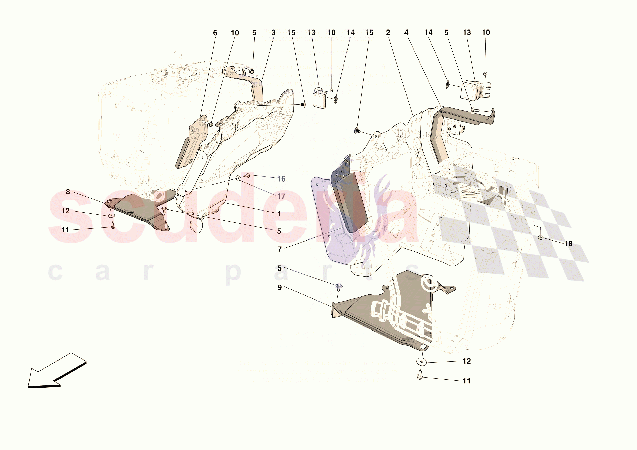 TANK MOUNTS of Ferrari Ferrari 296 GTB USA