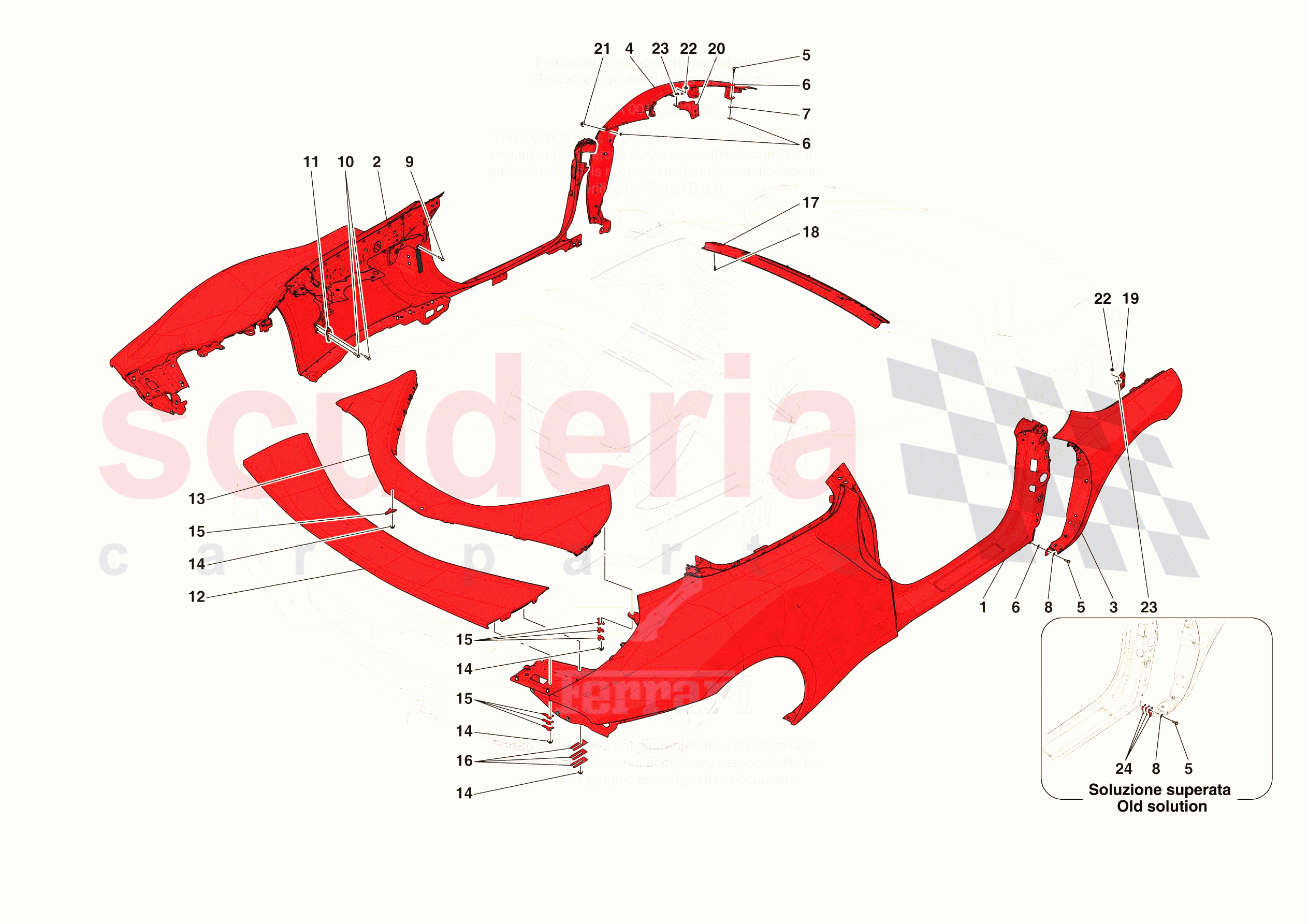LATERAL OUTER BODYSHELL of Ferrari Ferrari 296 GTS Europe RH