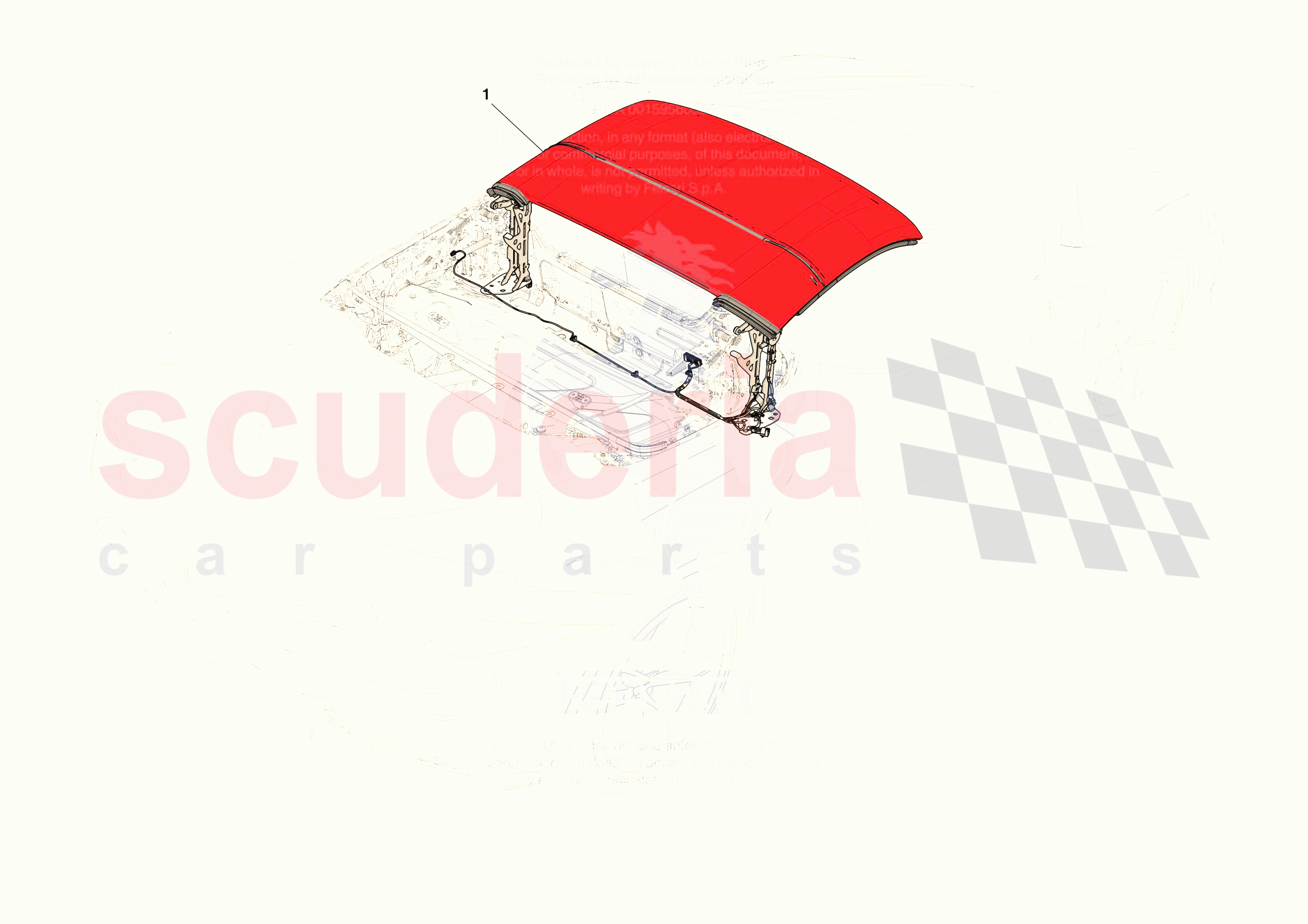 ROOF - STRUCTURE of Ferrari Ferrari 296 GTS Europe RH
