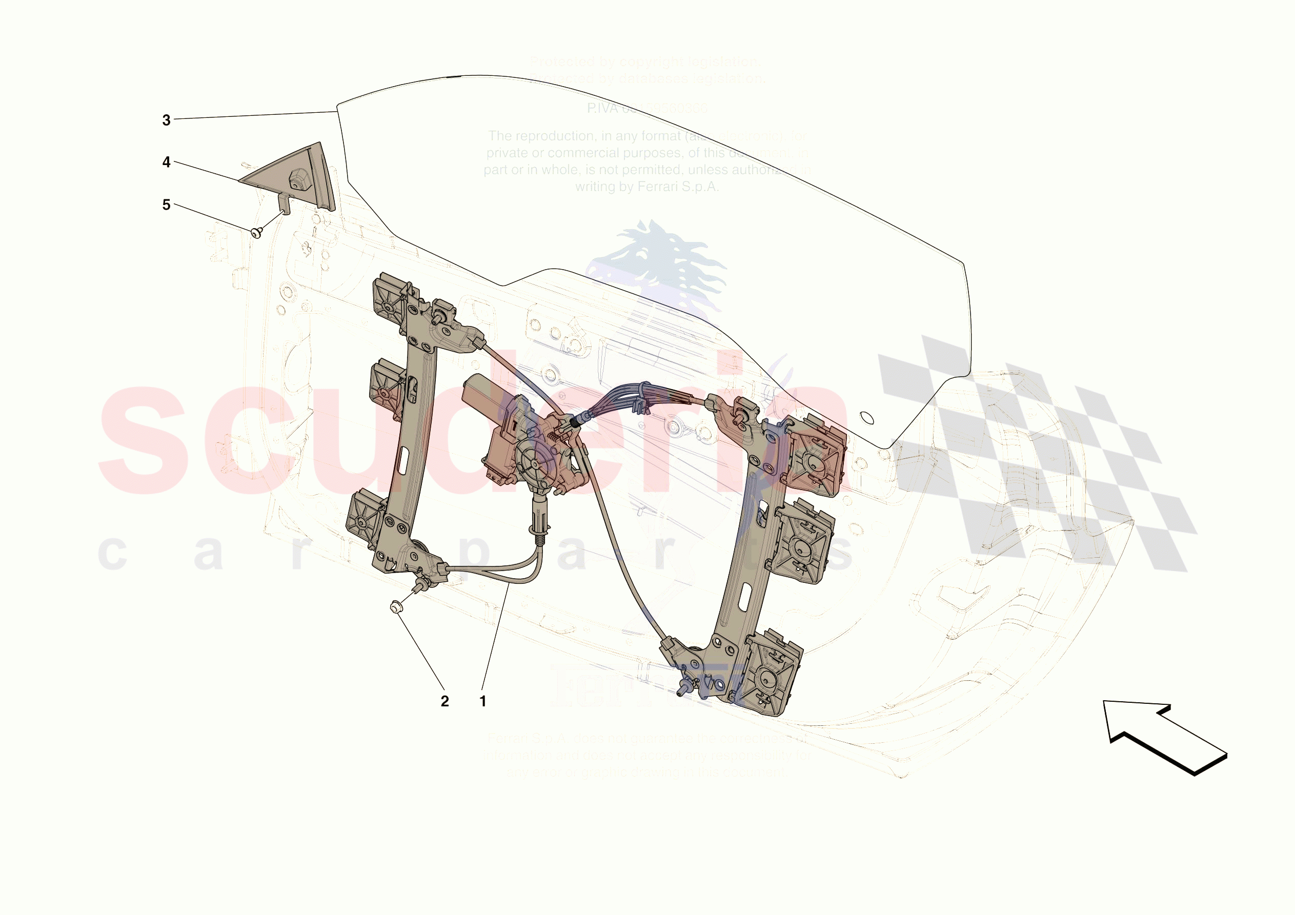 DOORS - WINDOW AND WINDOW LIFTER of Ferrari Ferrari 296 GTS Europe RH