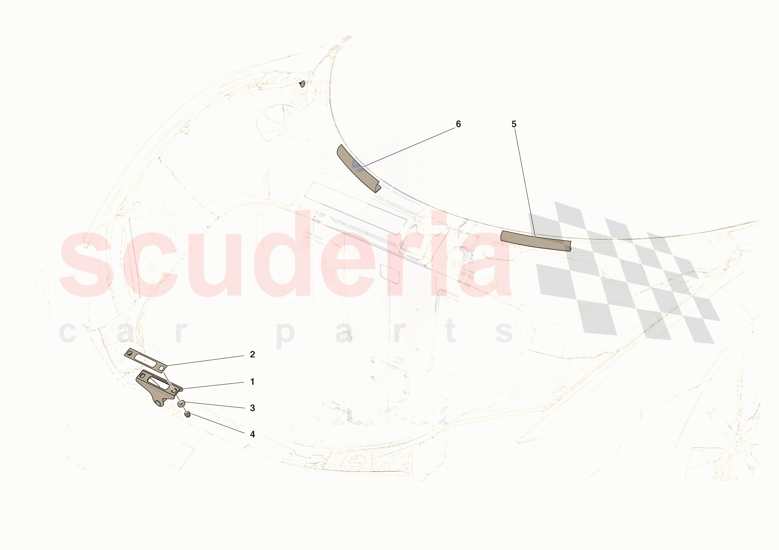 FRONT LID TRIM of Ferrari Ferrari 296 GTS Europe RH