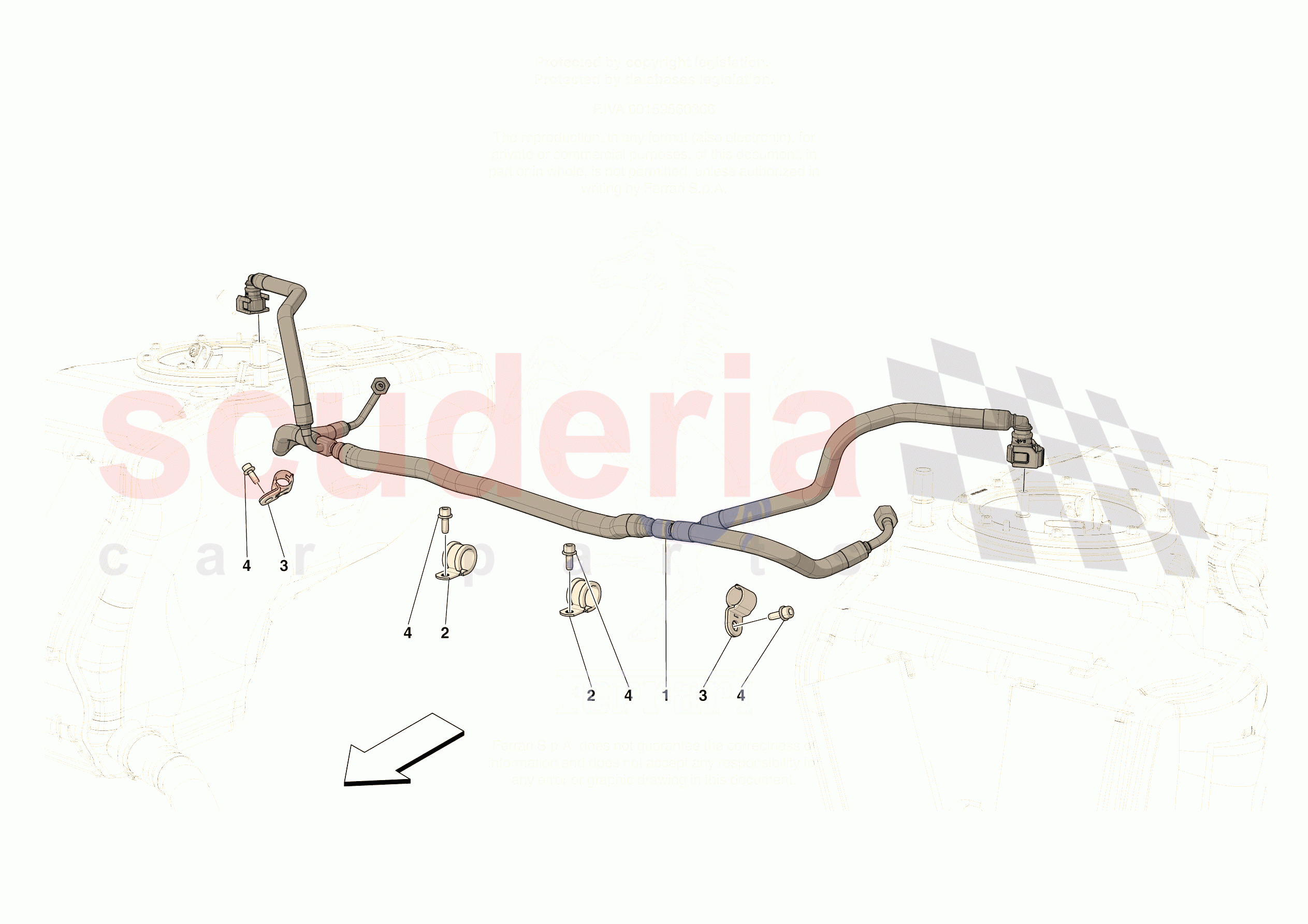 ENGINE FUEL DELIVERY PIPES of Ferrari Ferrari 296 GTS USA