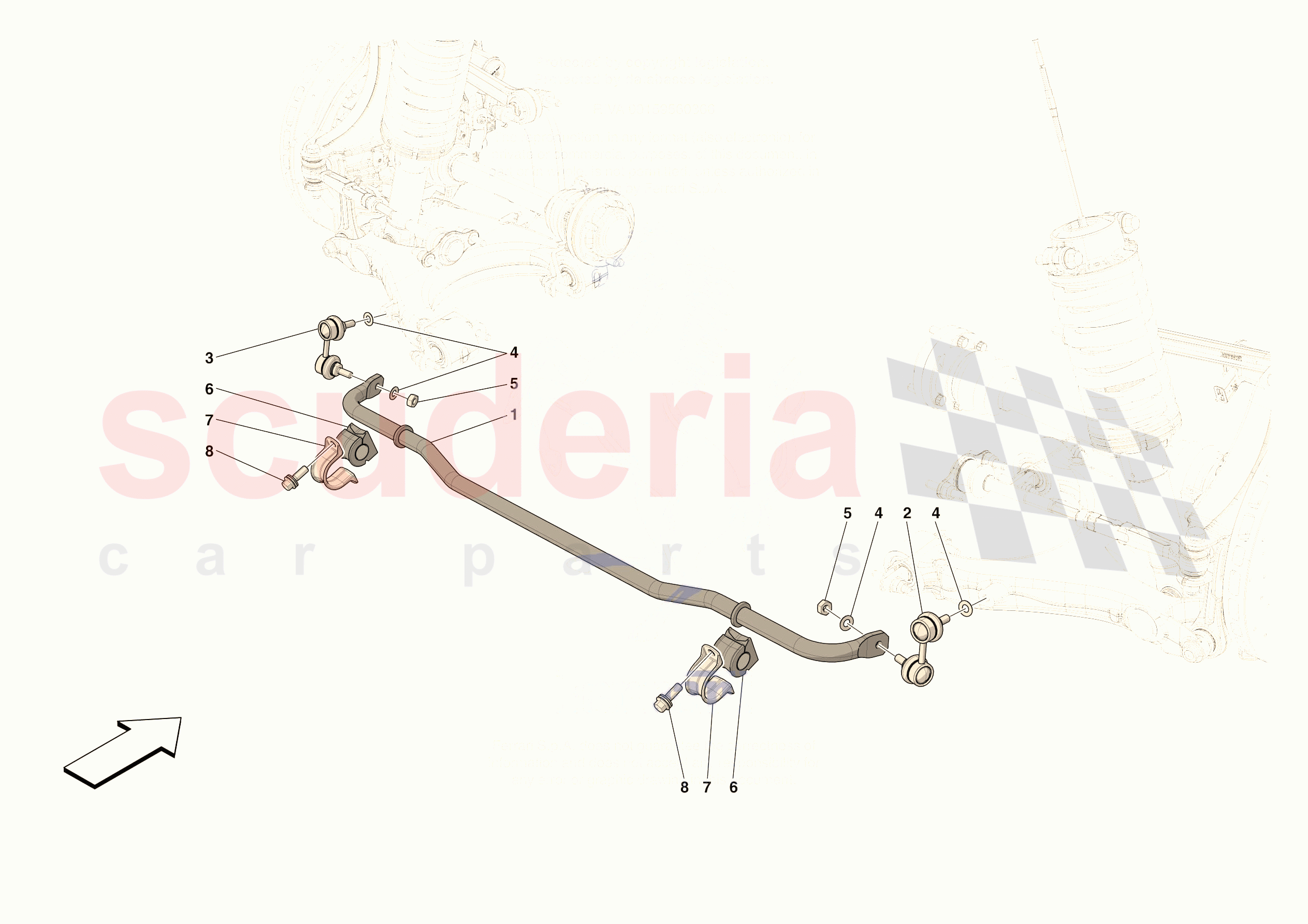 REAR TORSION BAR of Ferrari Ferrari 296 GTS USA