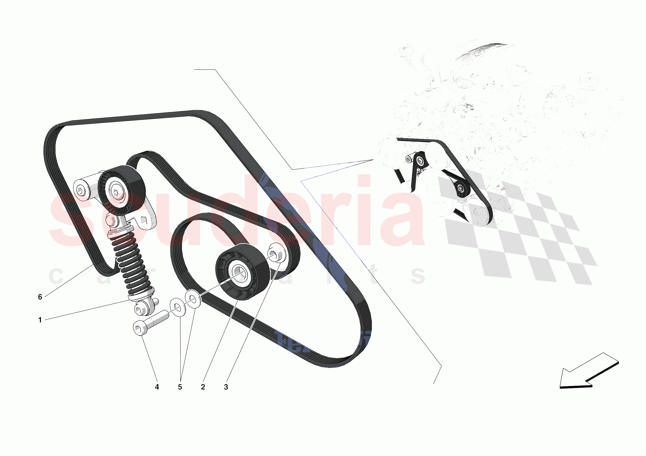 ALTERNATOR DRIVE of Ferrari Ferrari 488 Pista Europe