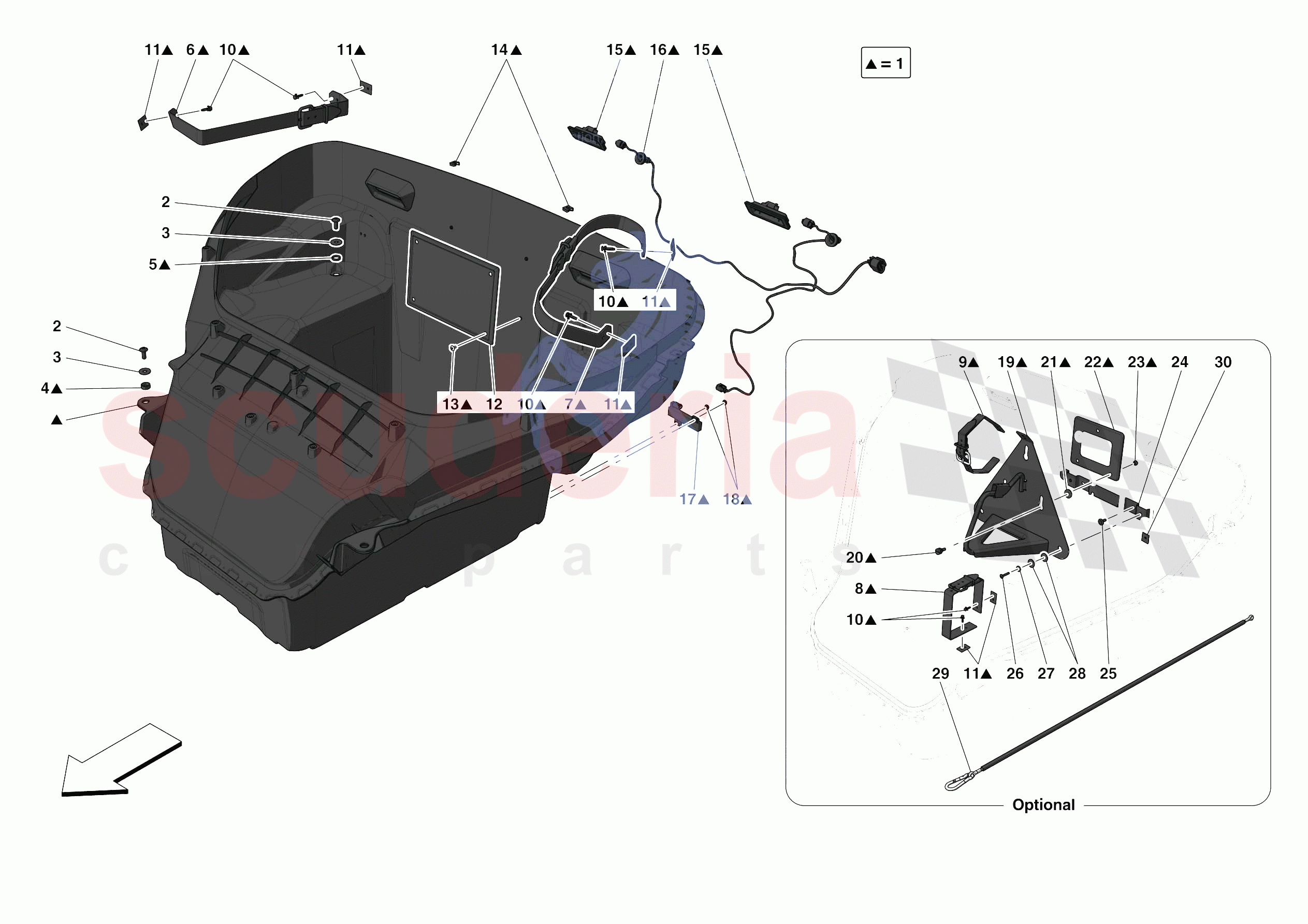 LUGGAGE COMPARTMENT MATS of Ferrari Ferrari 488 Pista Europe