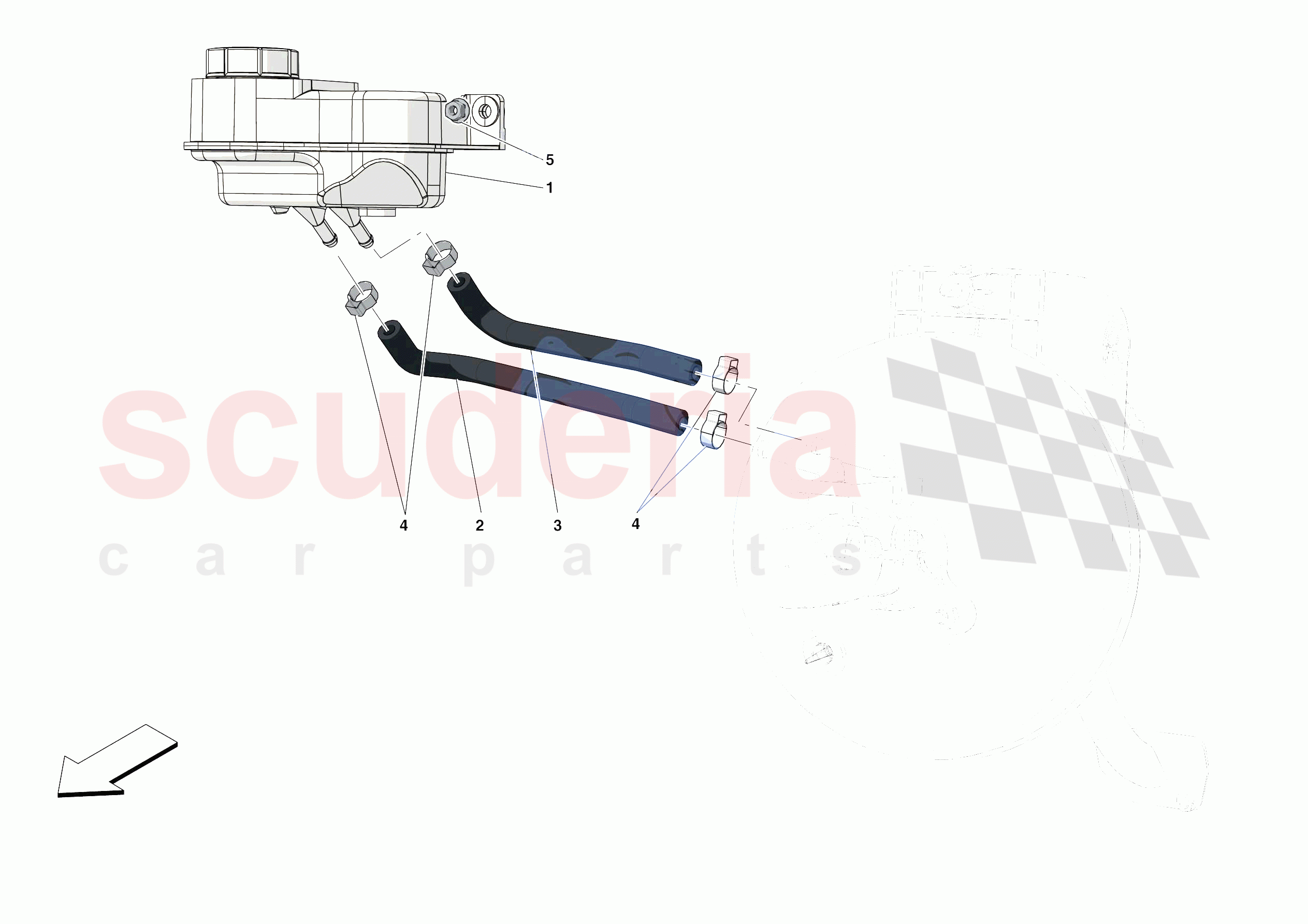 BRAKE MASTER CYLINDER RESERVOIR of Ferrari Ferrari 488 Pista Europe RH