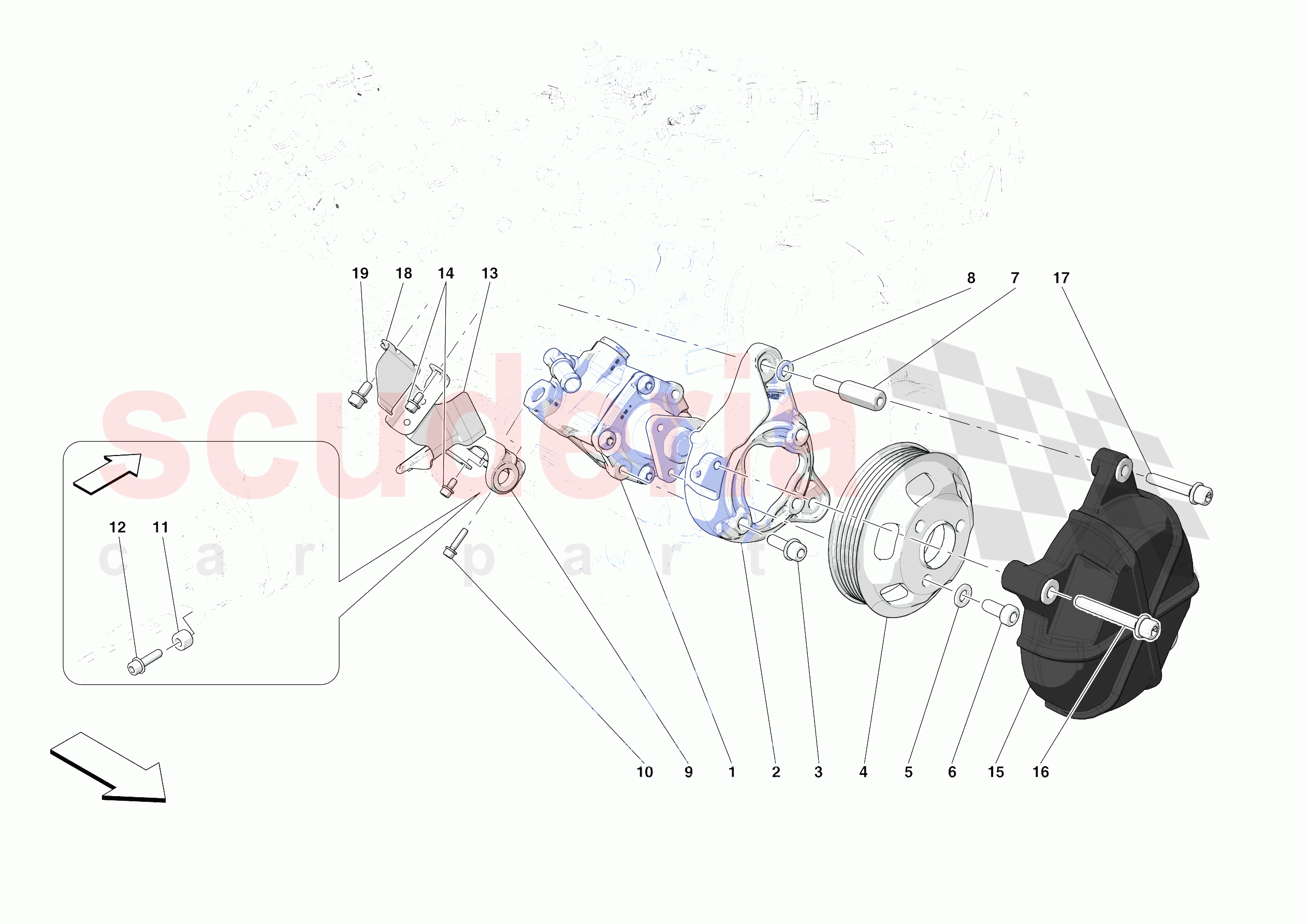 POWER STEERING PUMP of Ferrari Ferrari 488 Pista Spider USA