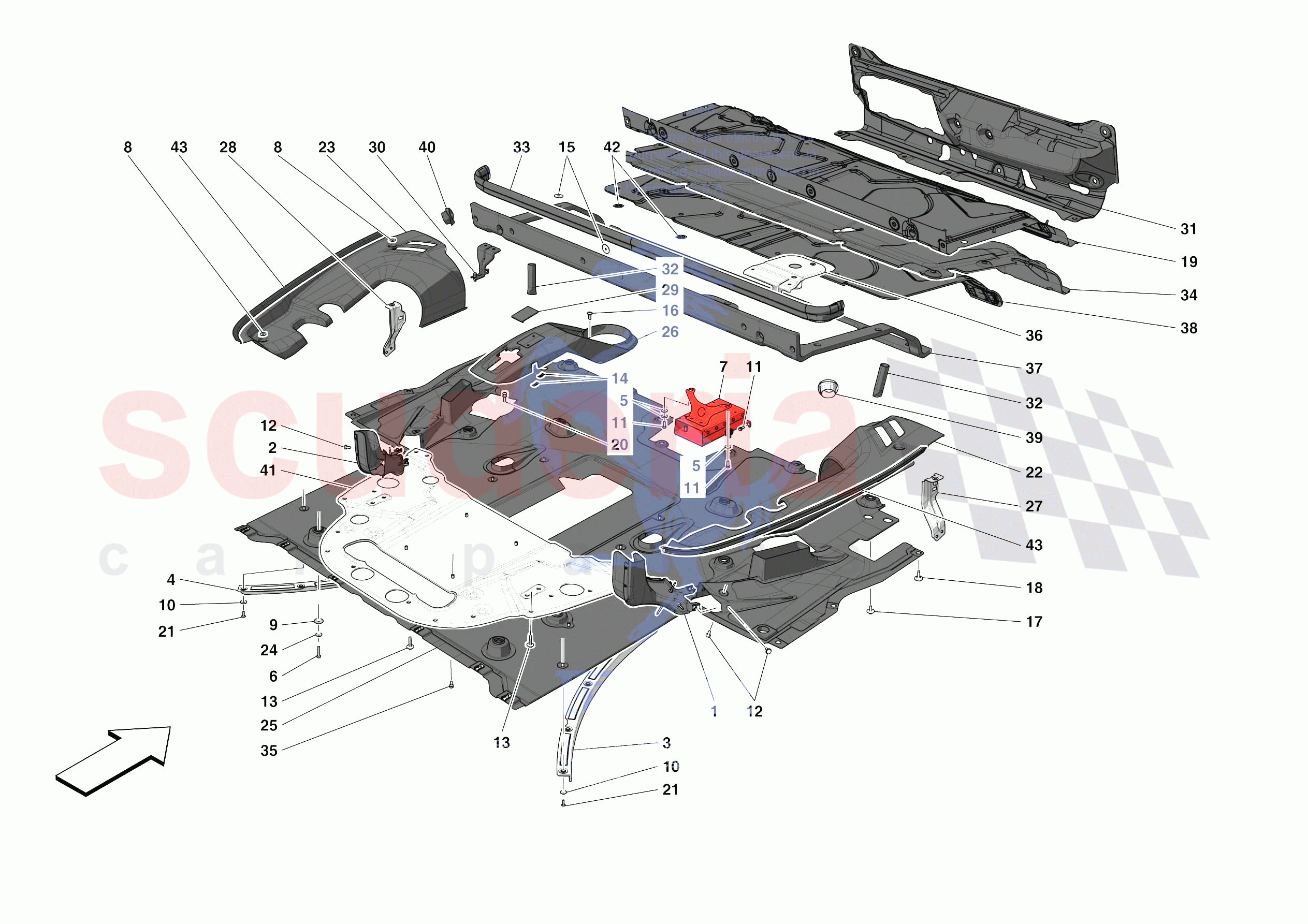 REAR SHIELDS of Ferrari Ferrari 488 Pista Spider USA