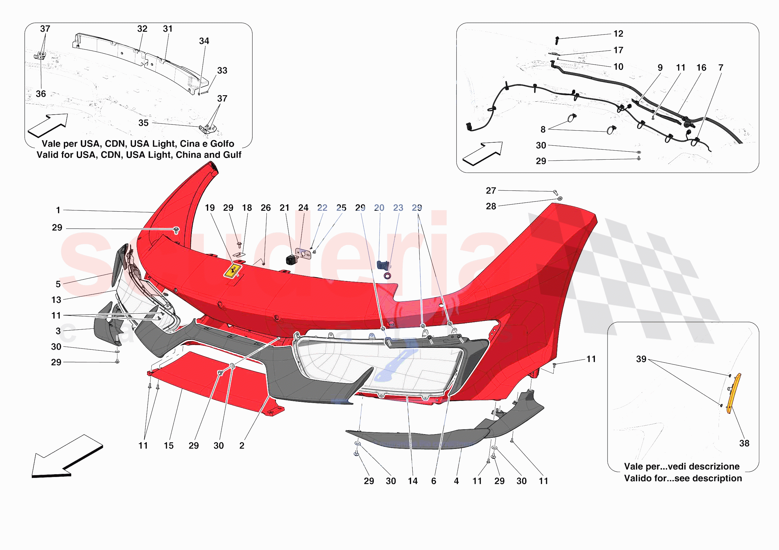 FRONT BUMPER of Ferrari Ferrari 488 Pista USA