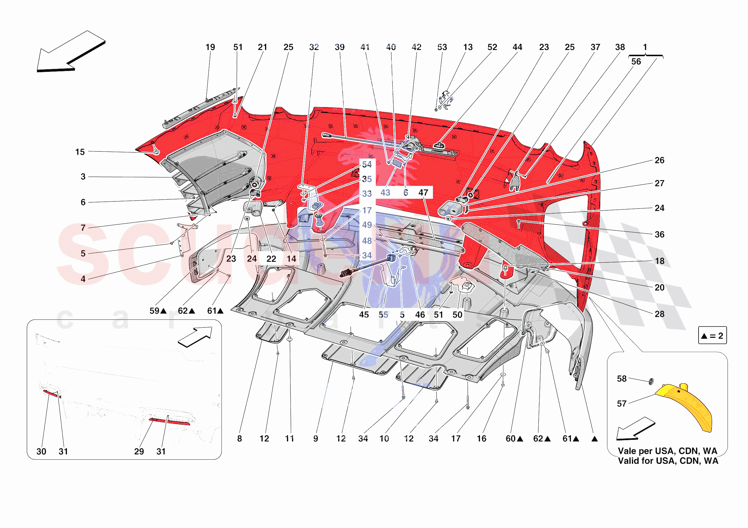 Ferrari 812 Competizione A Europe STOSSSTANGE HINTEN teile 
