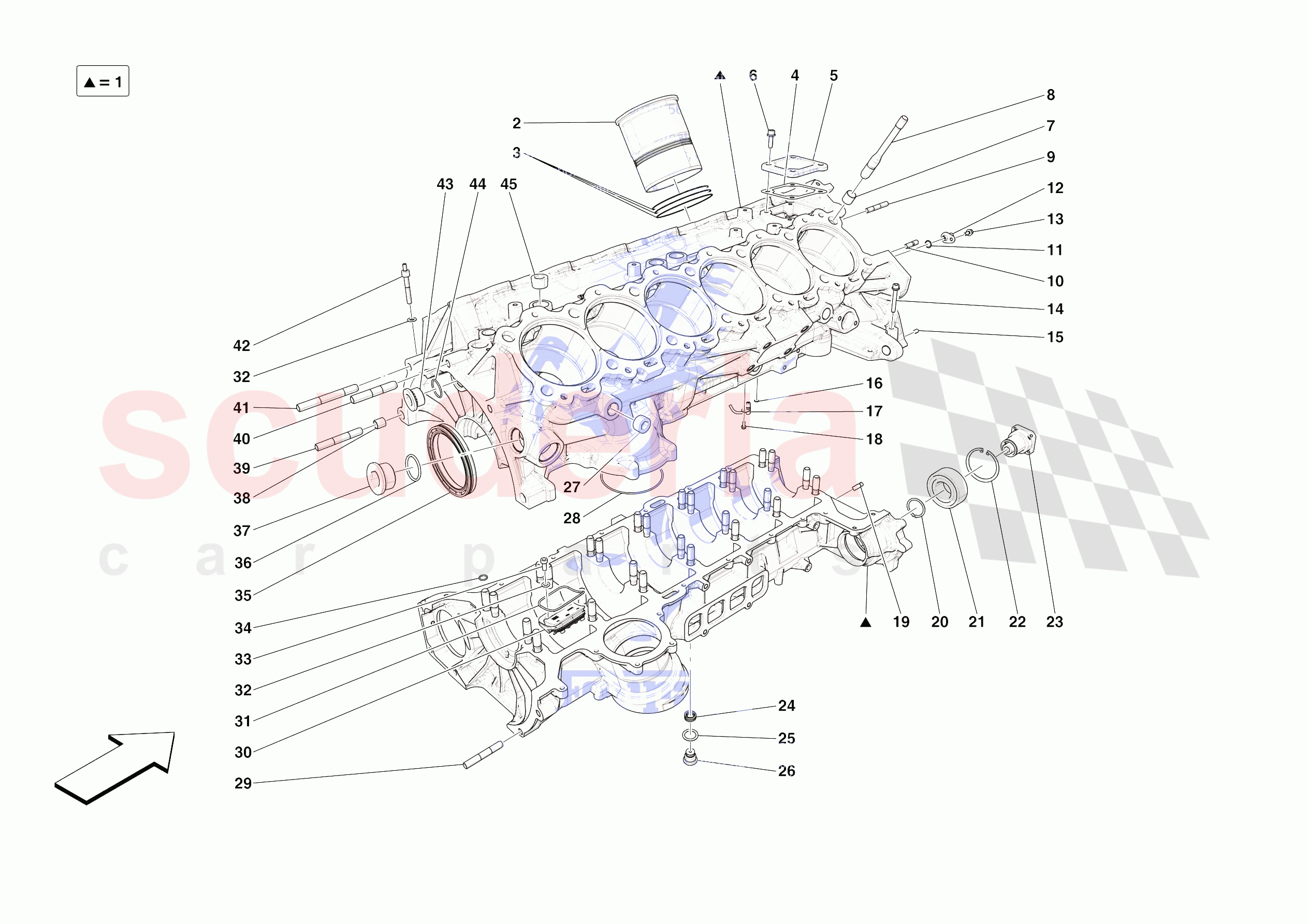 CRANKCASE of Ferrari Ferrari 812 Competizione A Europe RH