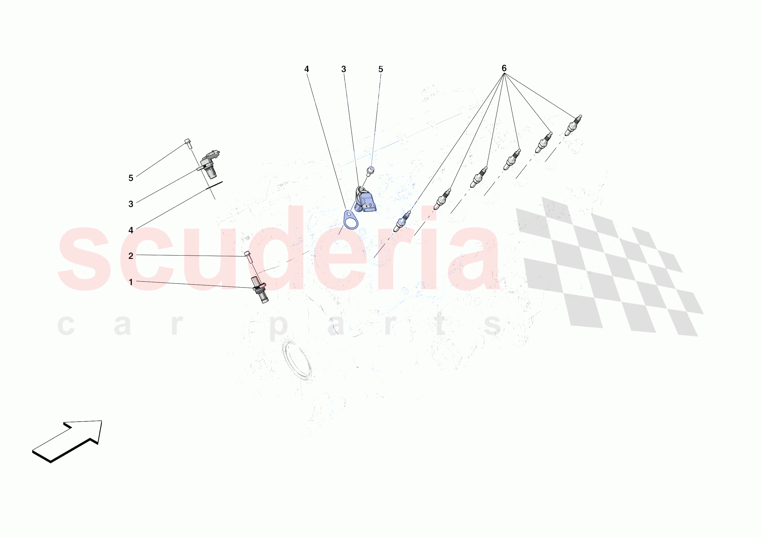 IGNITION COIL, SPARK PLUGS AND SENSORS of Ferrari Ferrari 812 Competizione A Europe RH