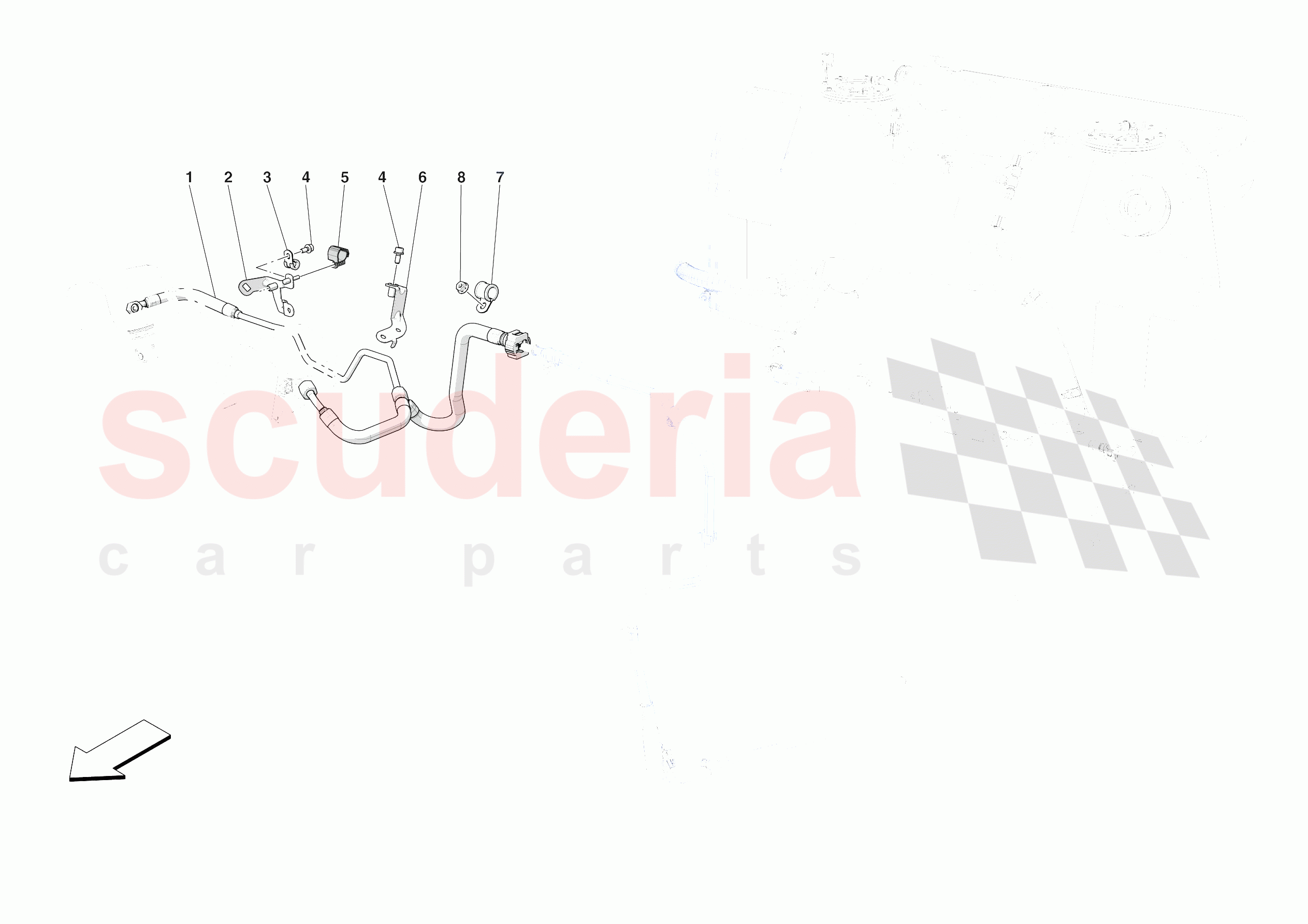 ENGINE FUEL DELIVERY PIPES of Ferrari Ferrari 812 Competizione A Europe RH
