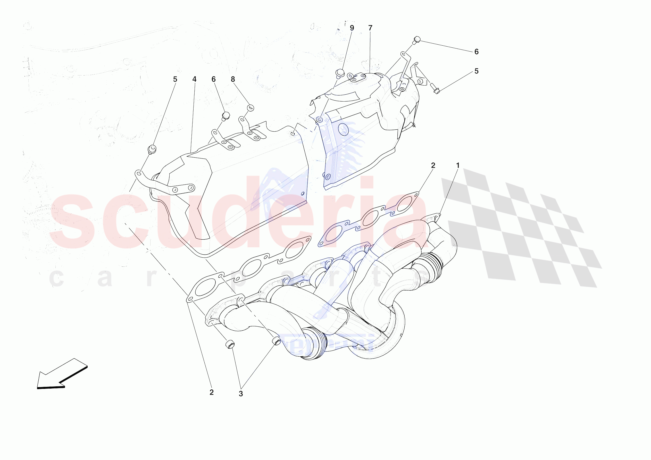 EXHAUST MANIFOLD of Ferrari Ferrari 812 Competizione A Europe RH