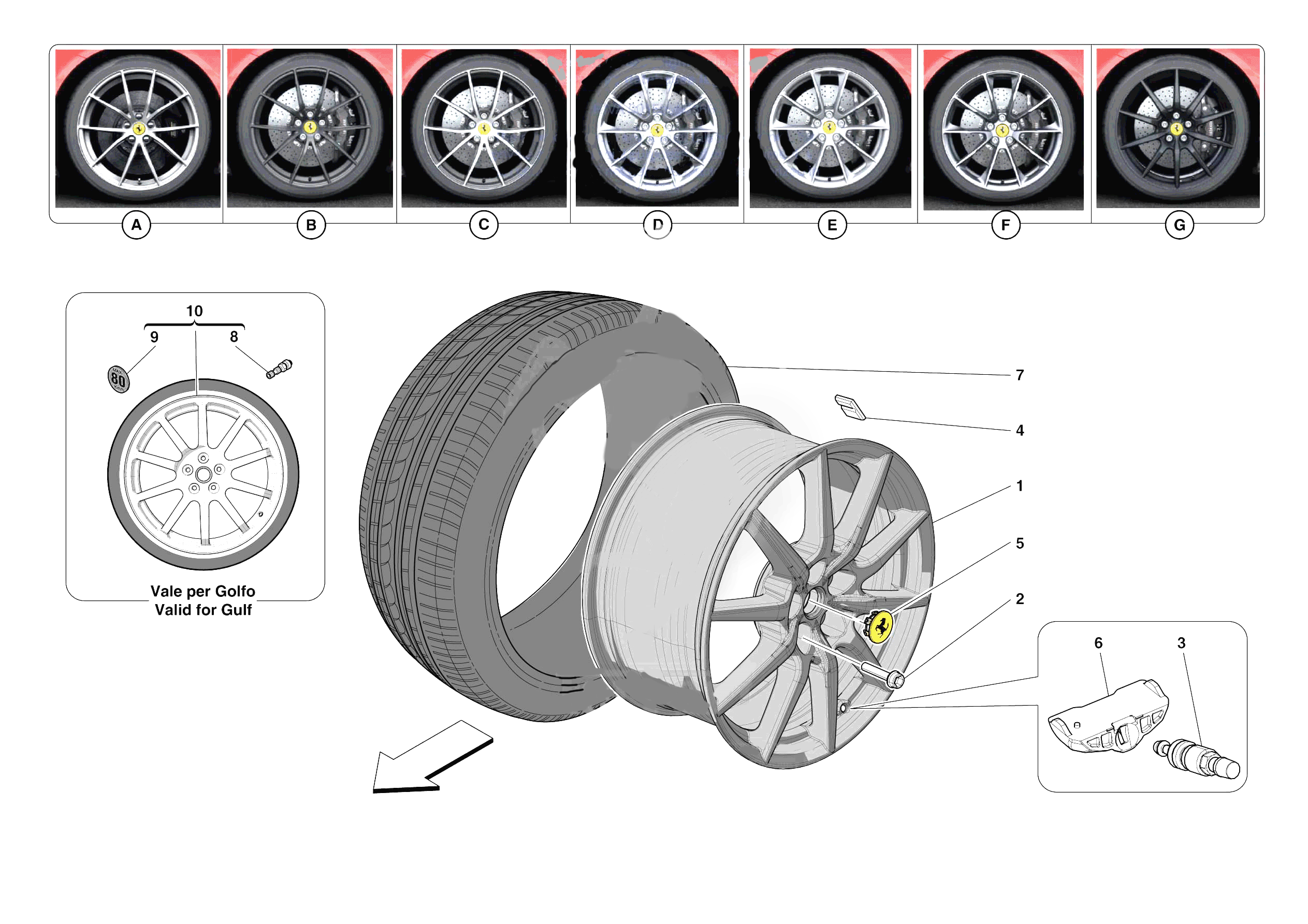 COMPLETE WHEELS of Ferrari Ferrari 812 Competizione A Europe RH