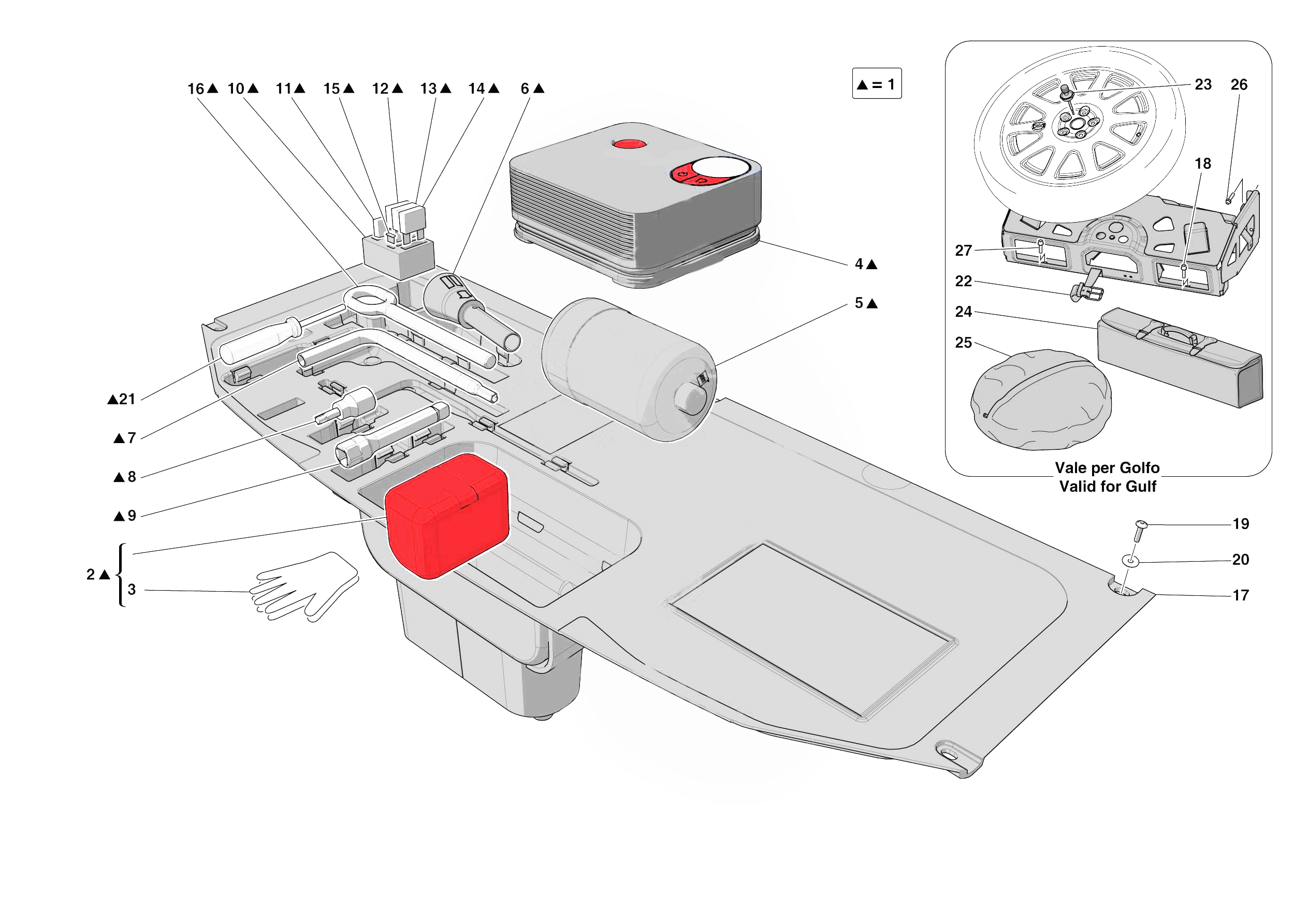TOOLS PROVIDED WITH VEHICLE of Ferrari Ferrari 812 Competizione A Europe RH