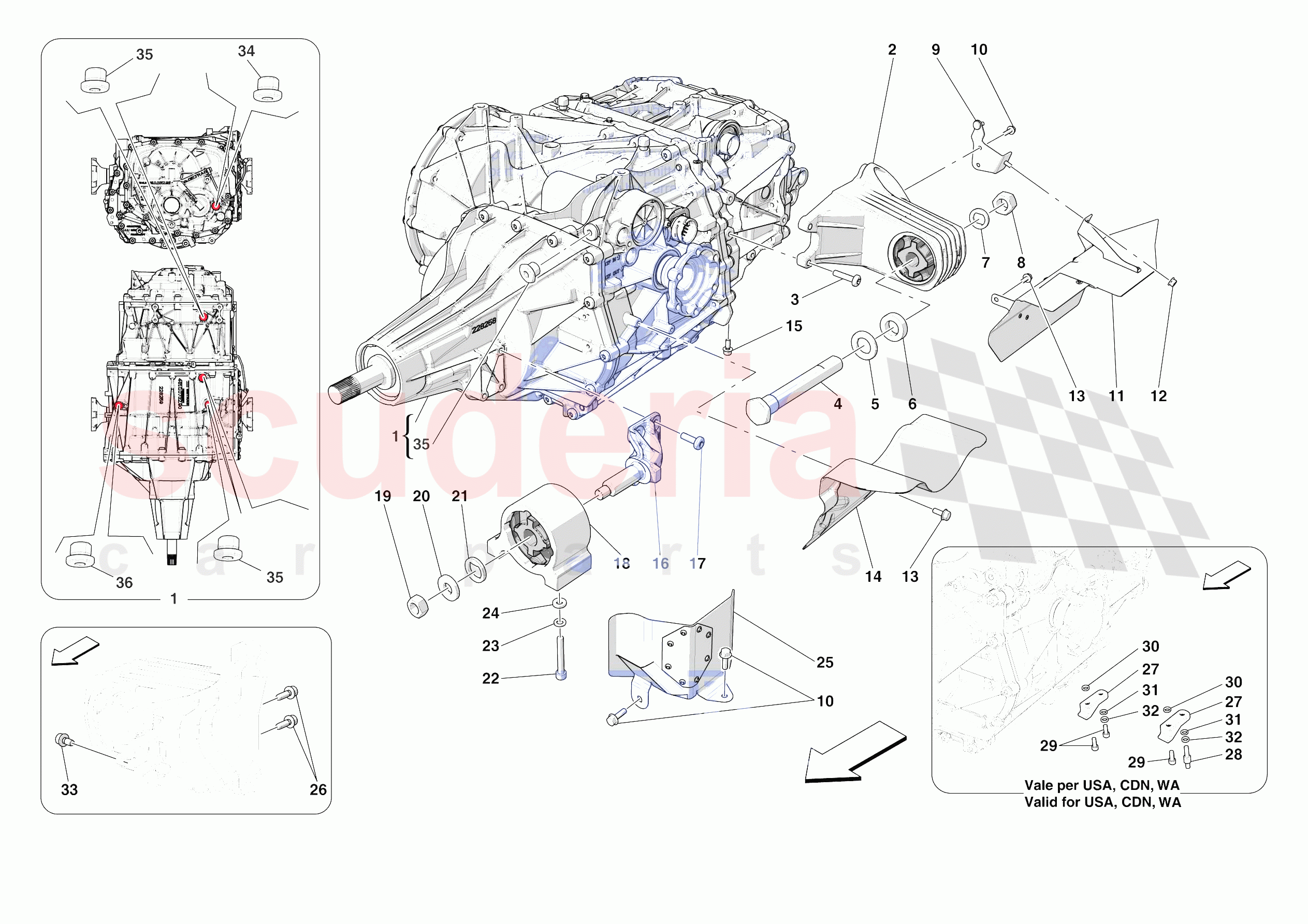 GEARBOX AND FASTENERS of Ferrari Ferrari 812 Competizione A USA