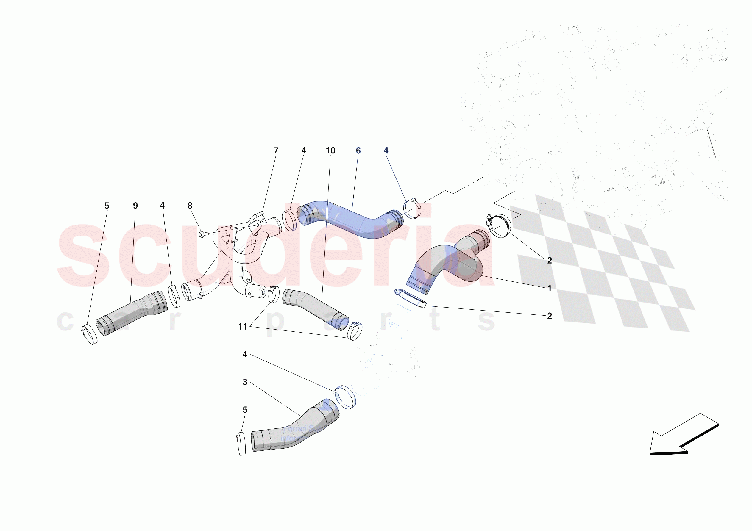 COOLING SYSTEM PIPES of Ferrari Ferrari 812 Competizione Europe