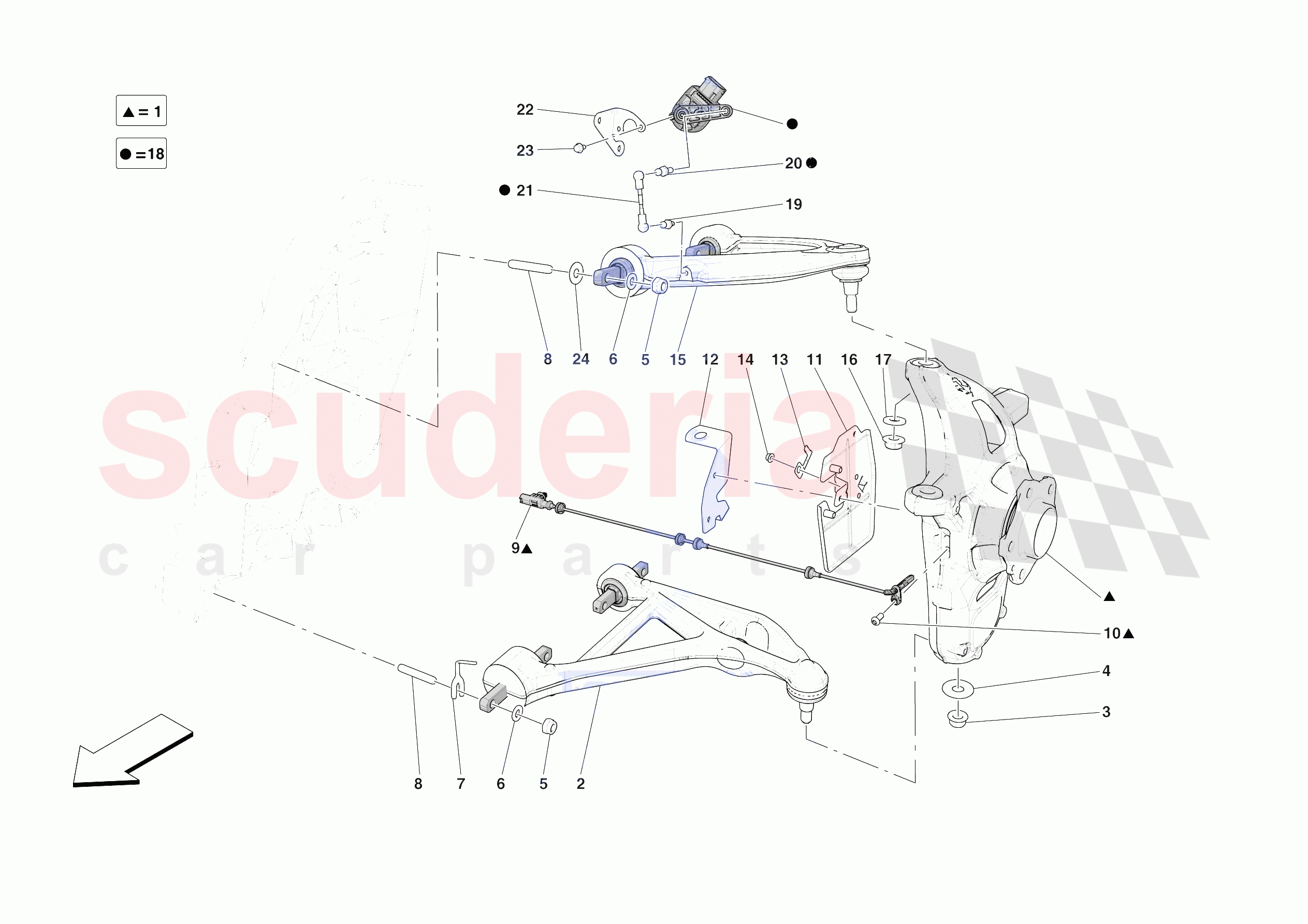 FRONT SUSPENSION - ARMS of Ferrari Ferrari 812 Competizione Europe