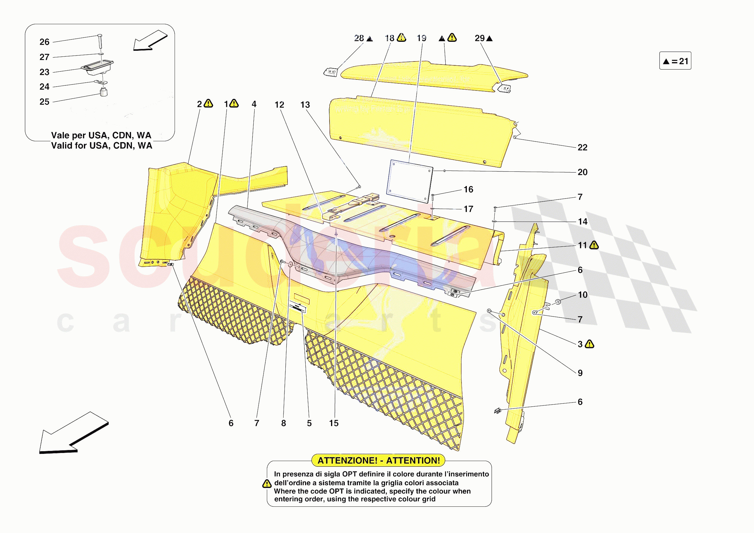INTERNAL BULKHEAD WALL TRIM of Ferrari Ferrari 812 Competizione Europe