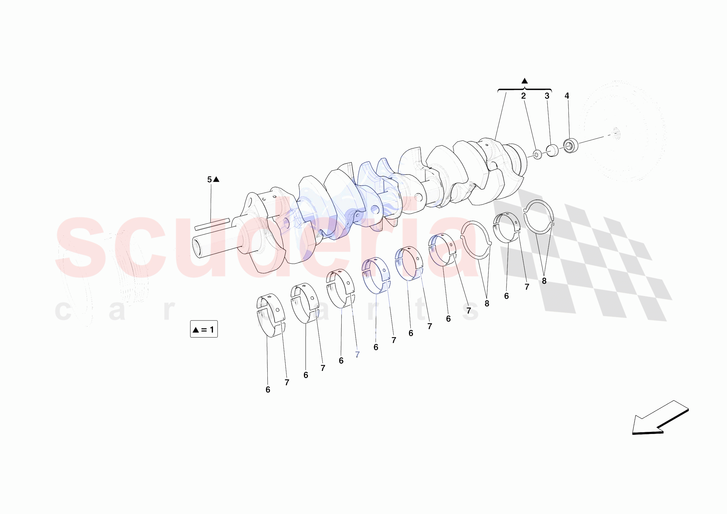 CRANKSHAFT of Ferrari Ferrari 812 Competizione Europe RH