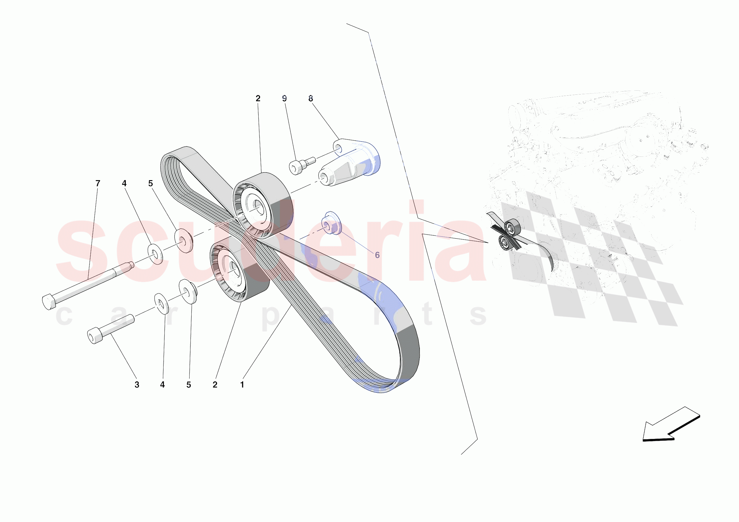 ALTERNATOR DRIVE of Ferrari Ferrari 812 Competizione Europe RH