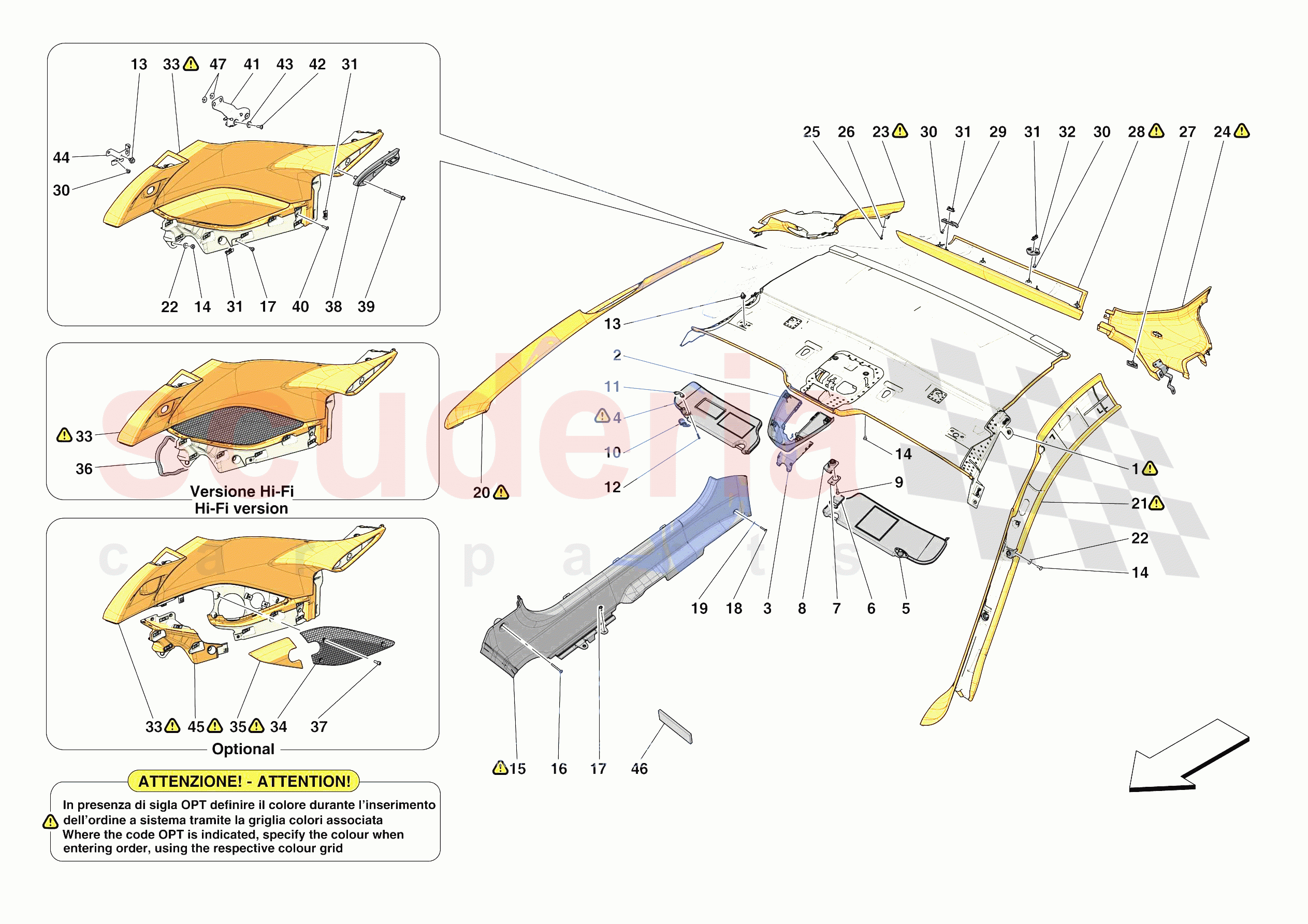 INNER TRIM (ABOVE BELTLINE) of Ferrari Ferrari 812 Competizione Europe RH