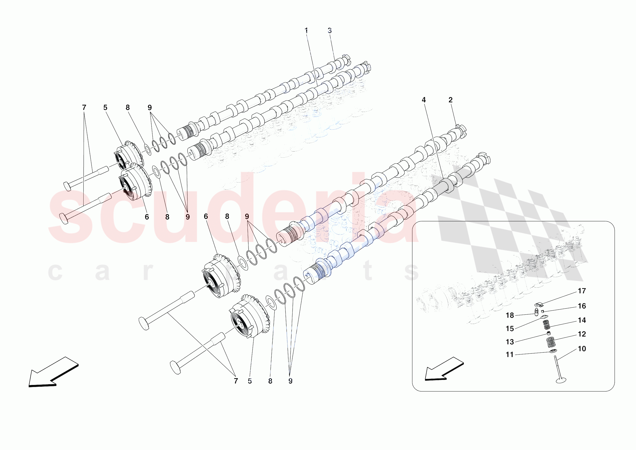CYLINDER HEADS - TIMING of Ferrari Ferrari Daytona SP3 Europe